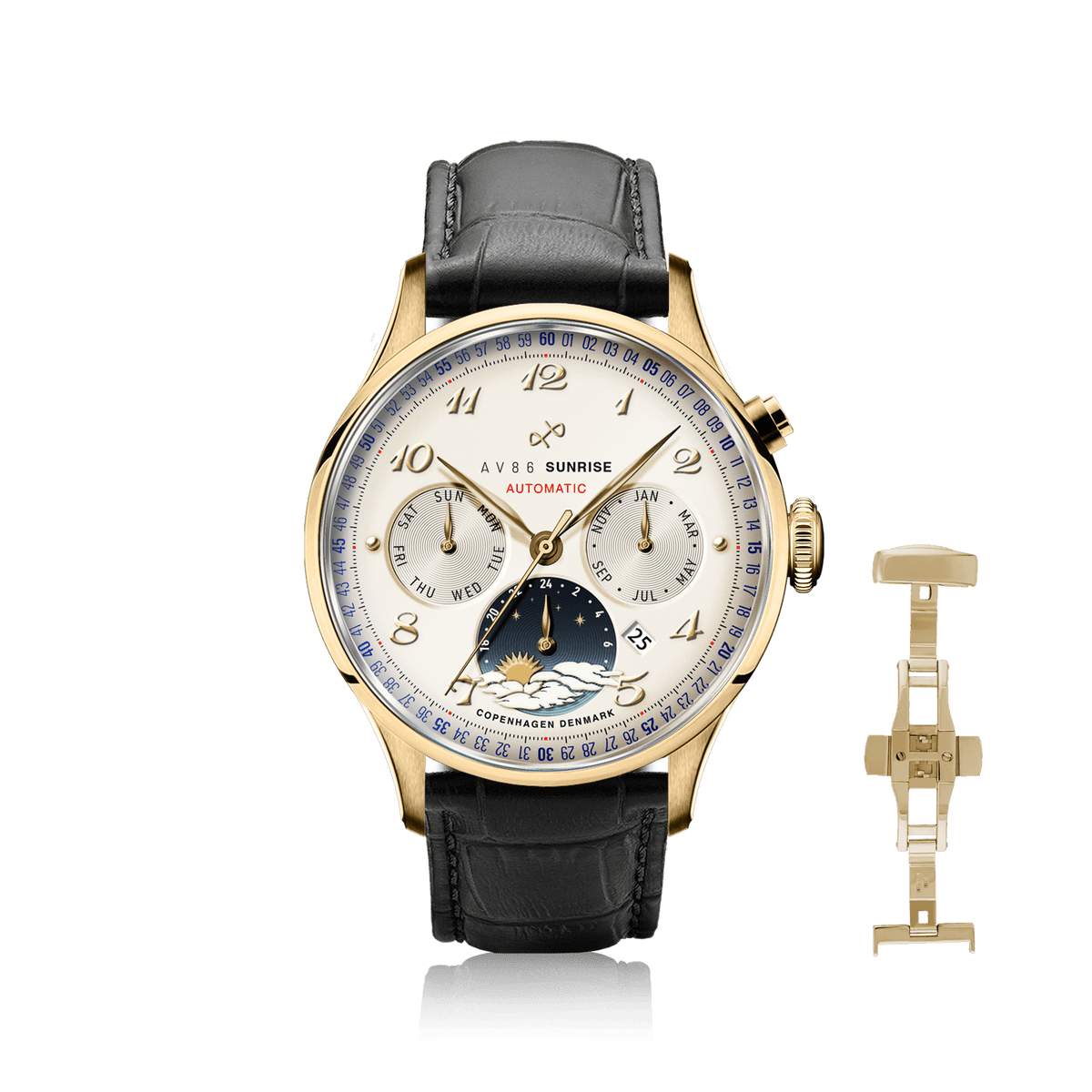 1564 Sunrise Automatique, Or / Blanc cassé