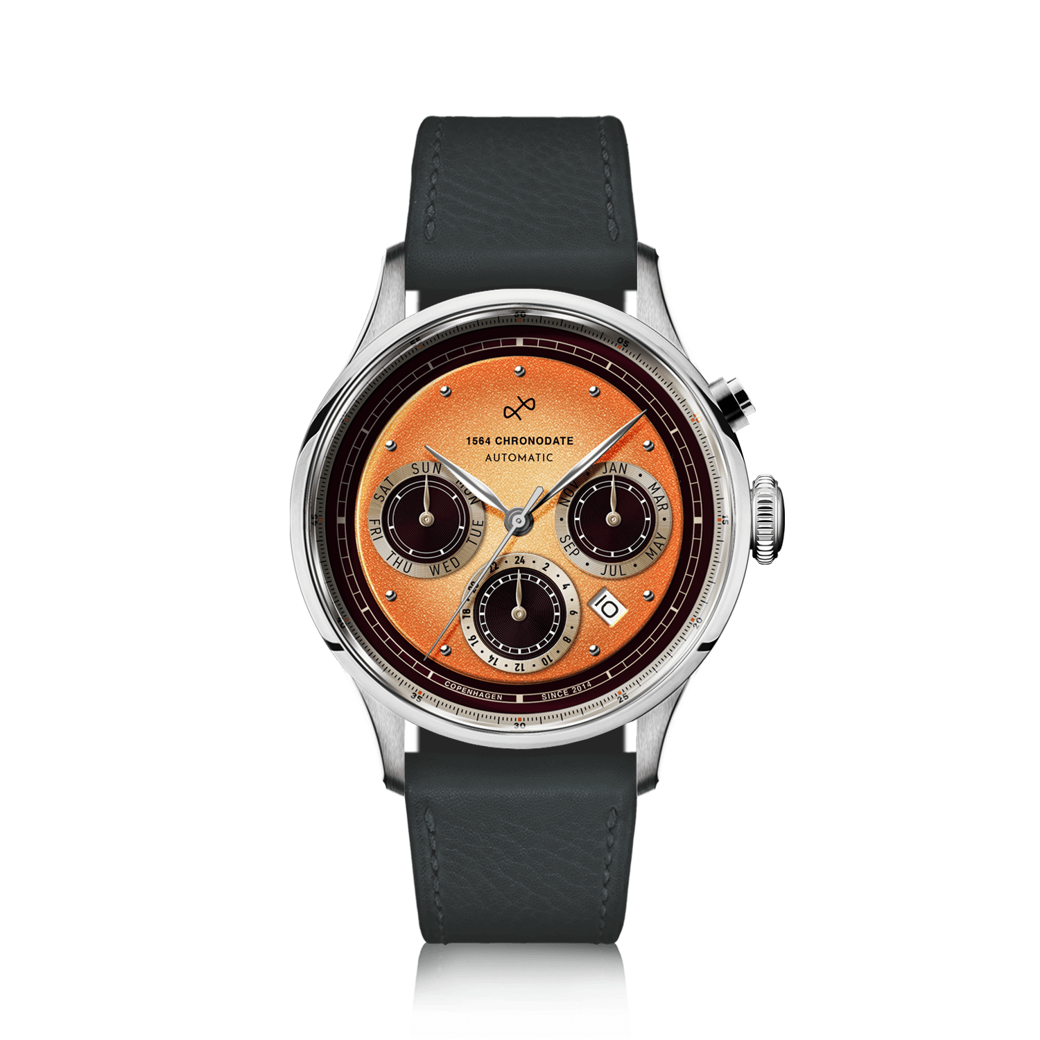 1564 Chronodate Automatic, Steel / Negroni | Free engraving | AV86