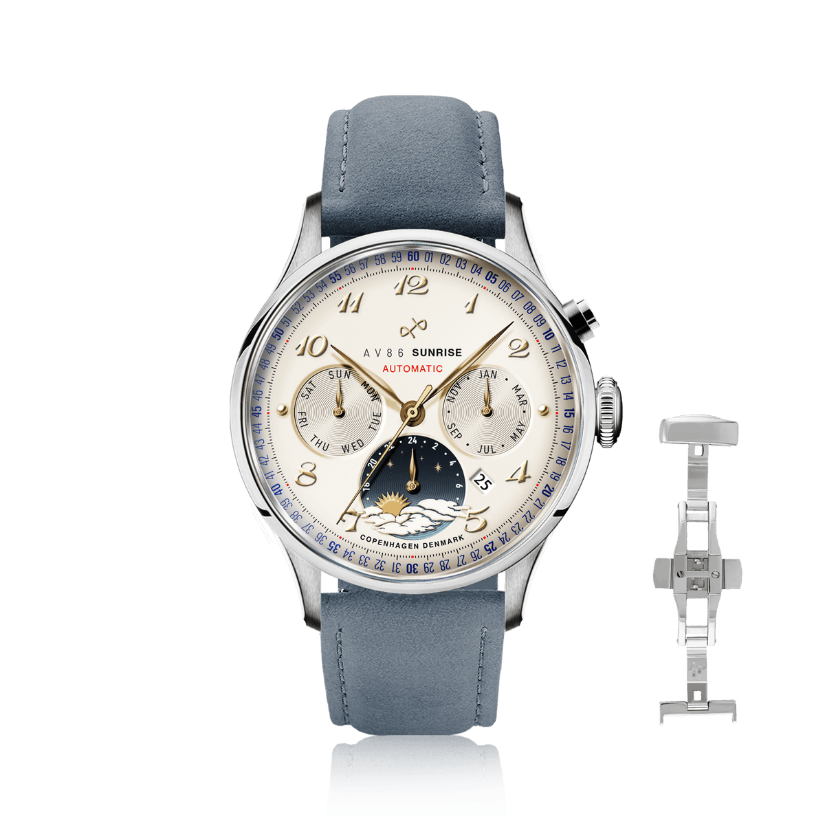 1564 Sunrise Automatic, Steel / Off White