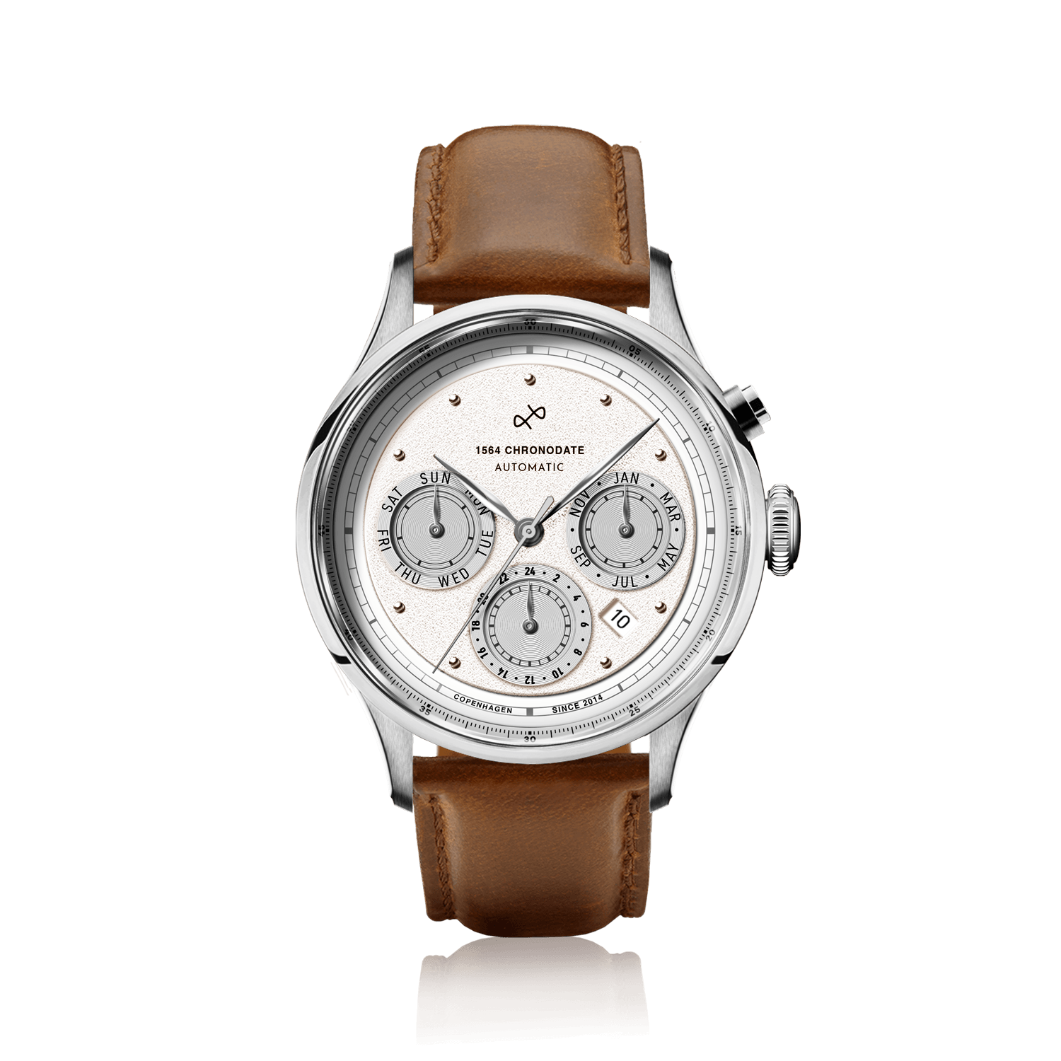 1564 Chronodate Automatic, Steel / White
