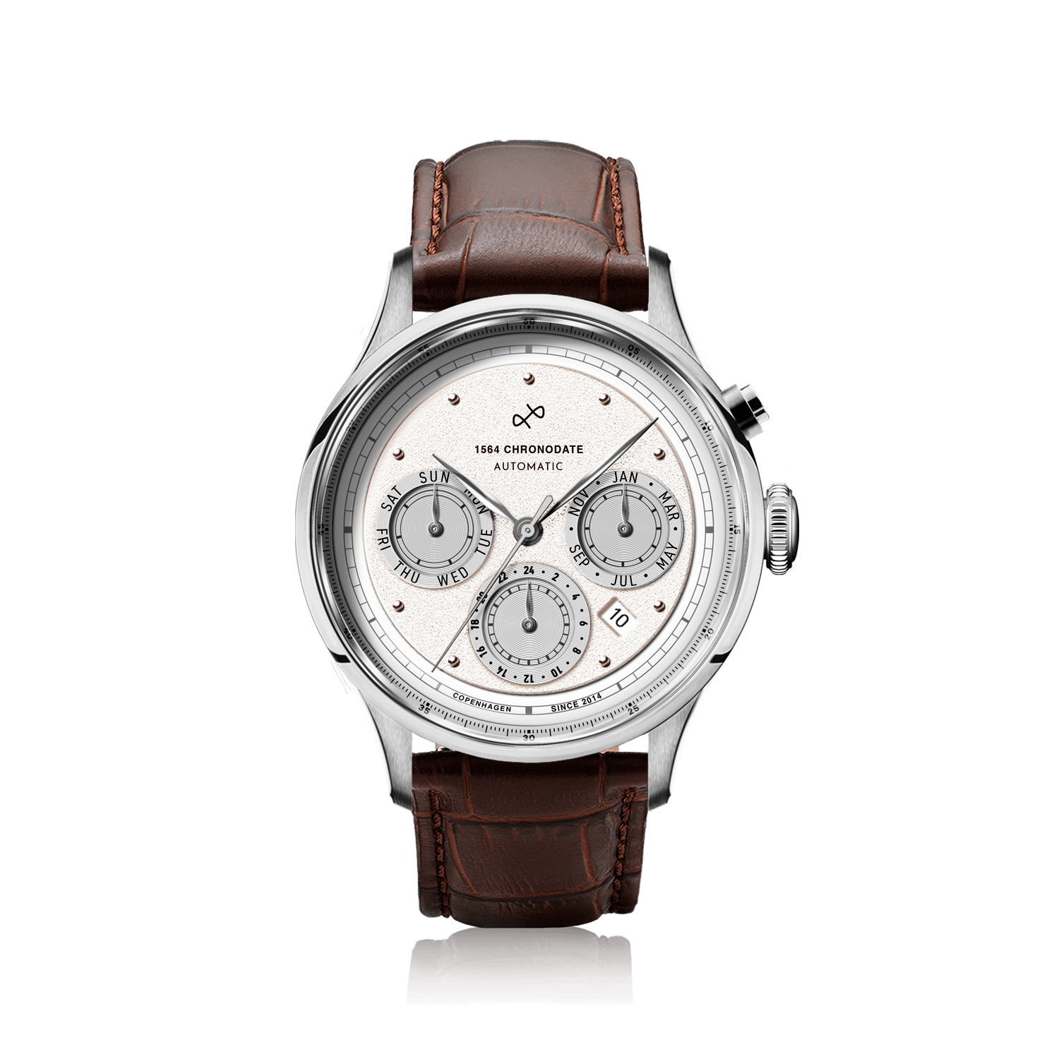 1564 Chronodate Automatic, Steel / White