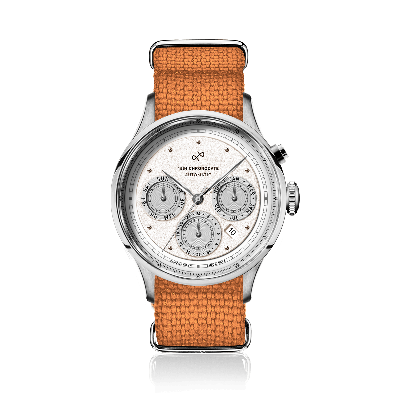1564 Chronodate Automatic, Steel / White