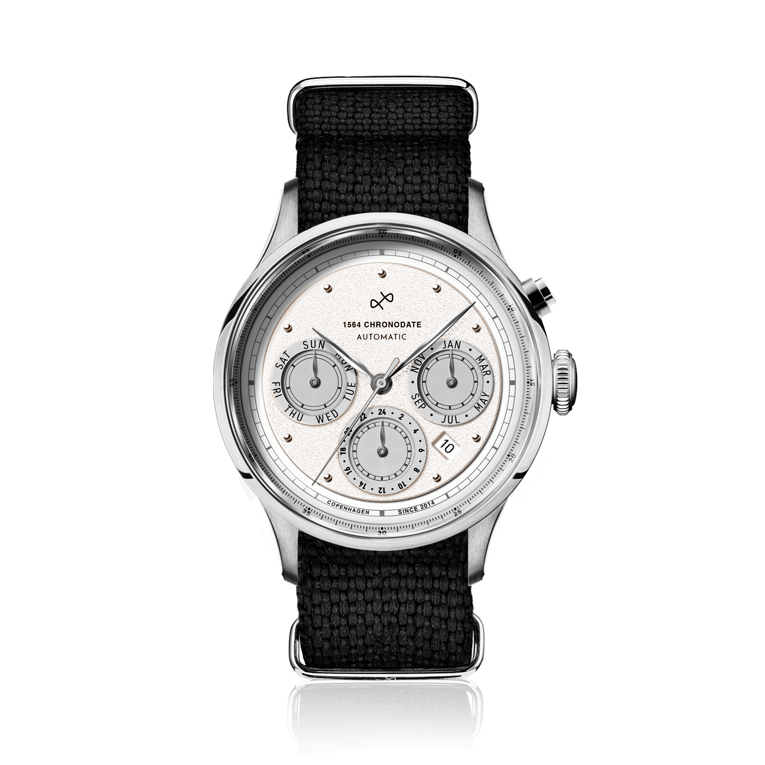 1564 Chronodate Automatic, Steel / White