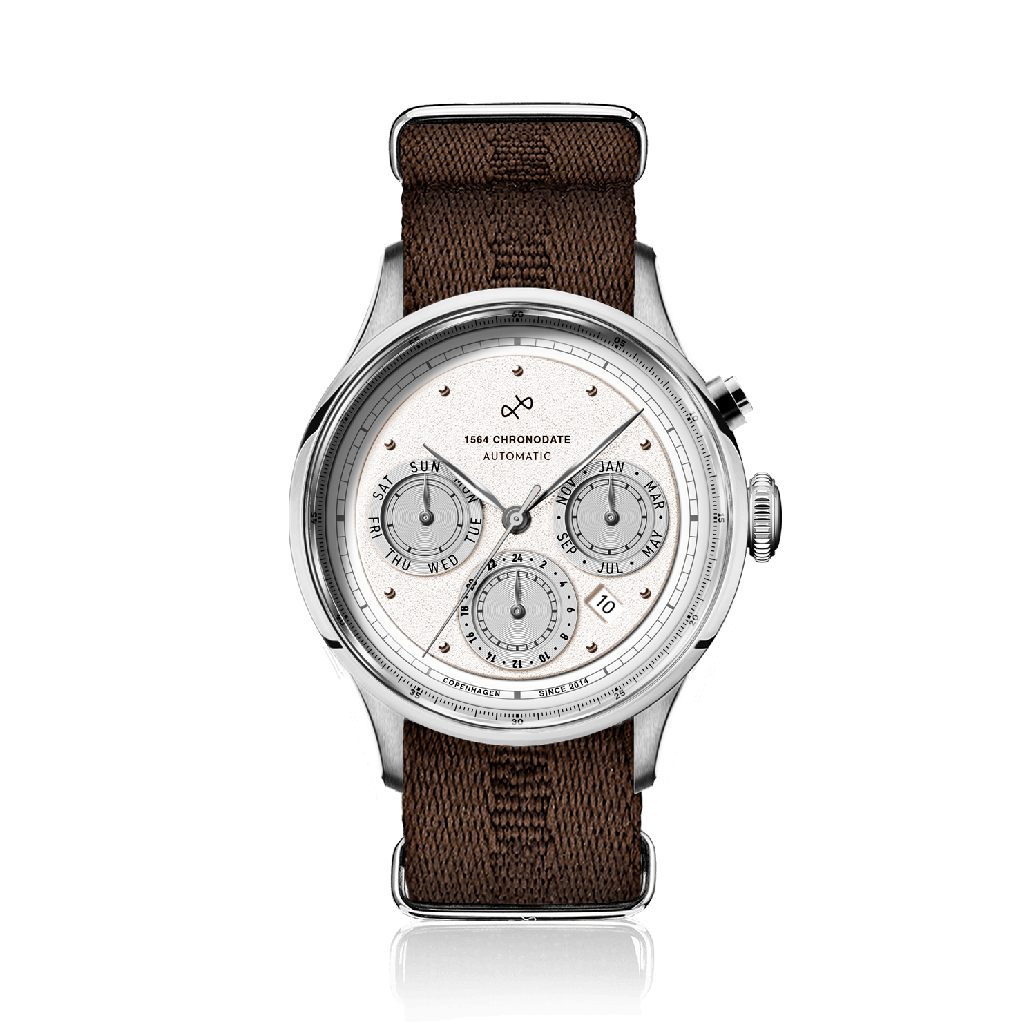 1564 Chronodate Automatic, Steel / White