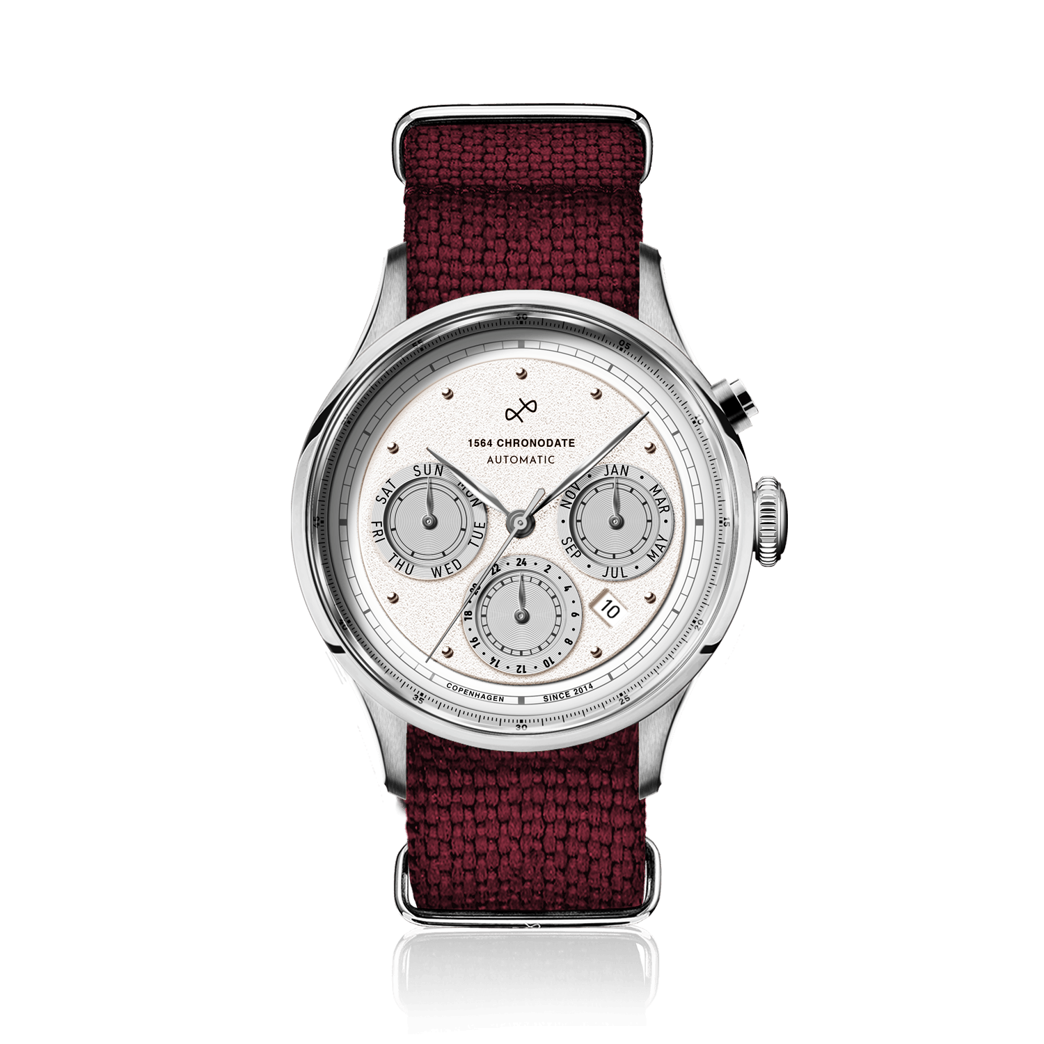 1564 Chronodate Automatic, Steel / White