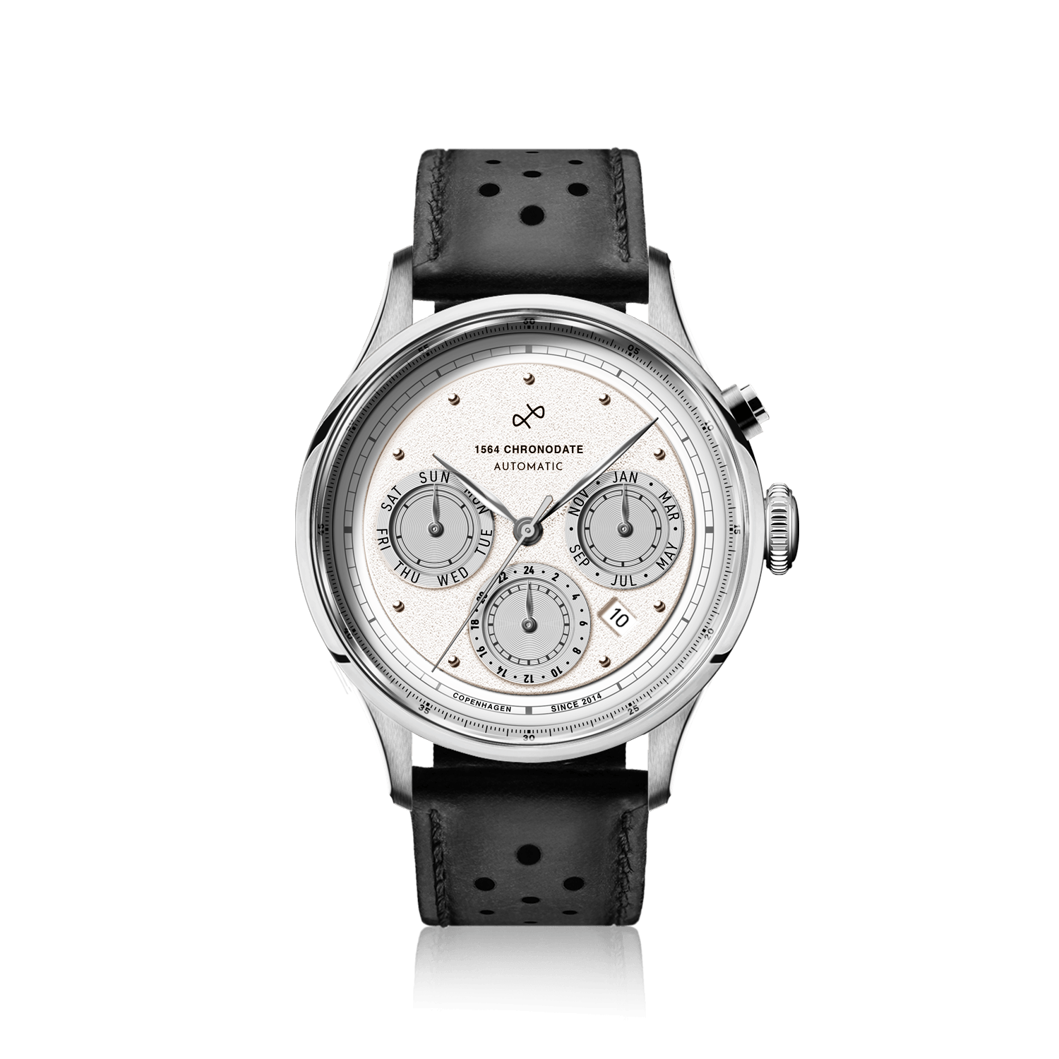 1564 Chronodate Automatic, Steel / White