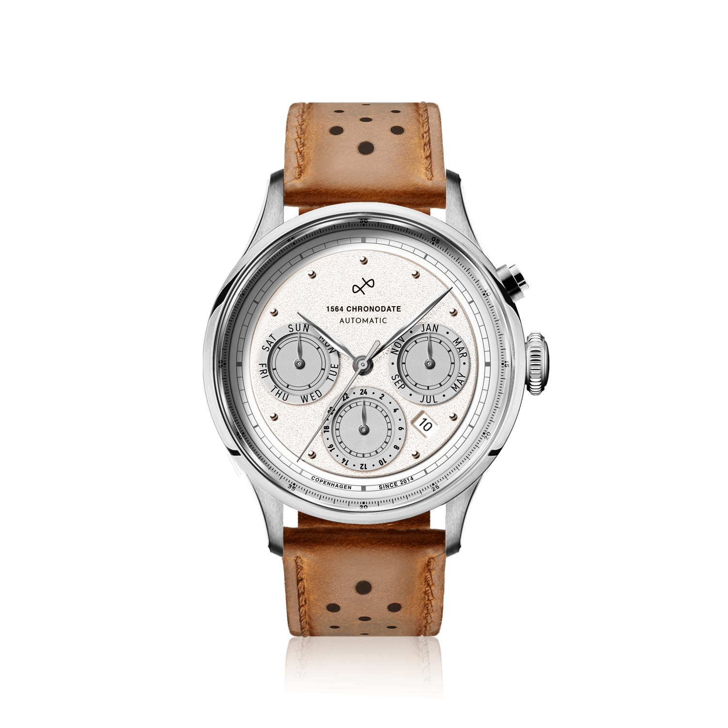 1564 Chronodate Automatic, Steel / White