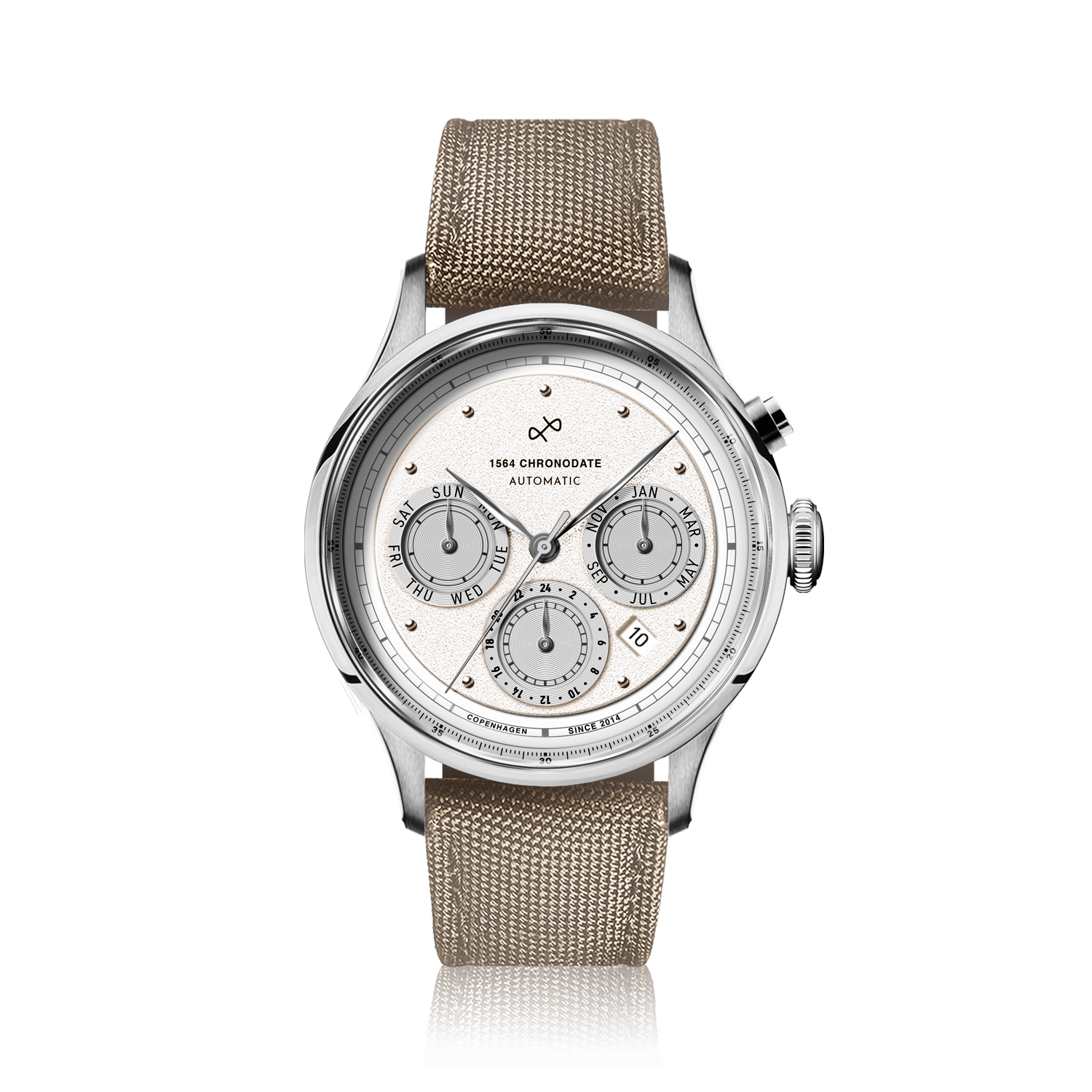 1564 Chronodate Automatic, Steel / White