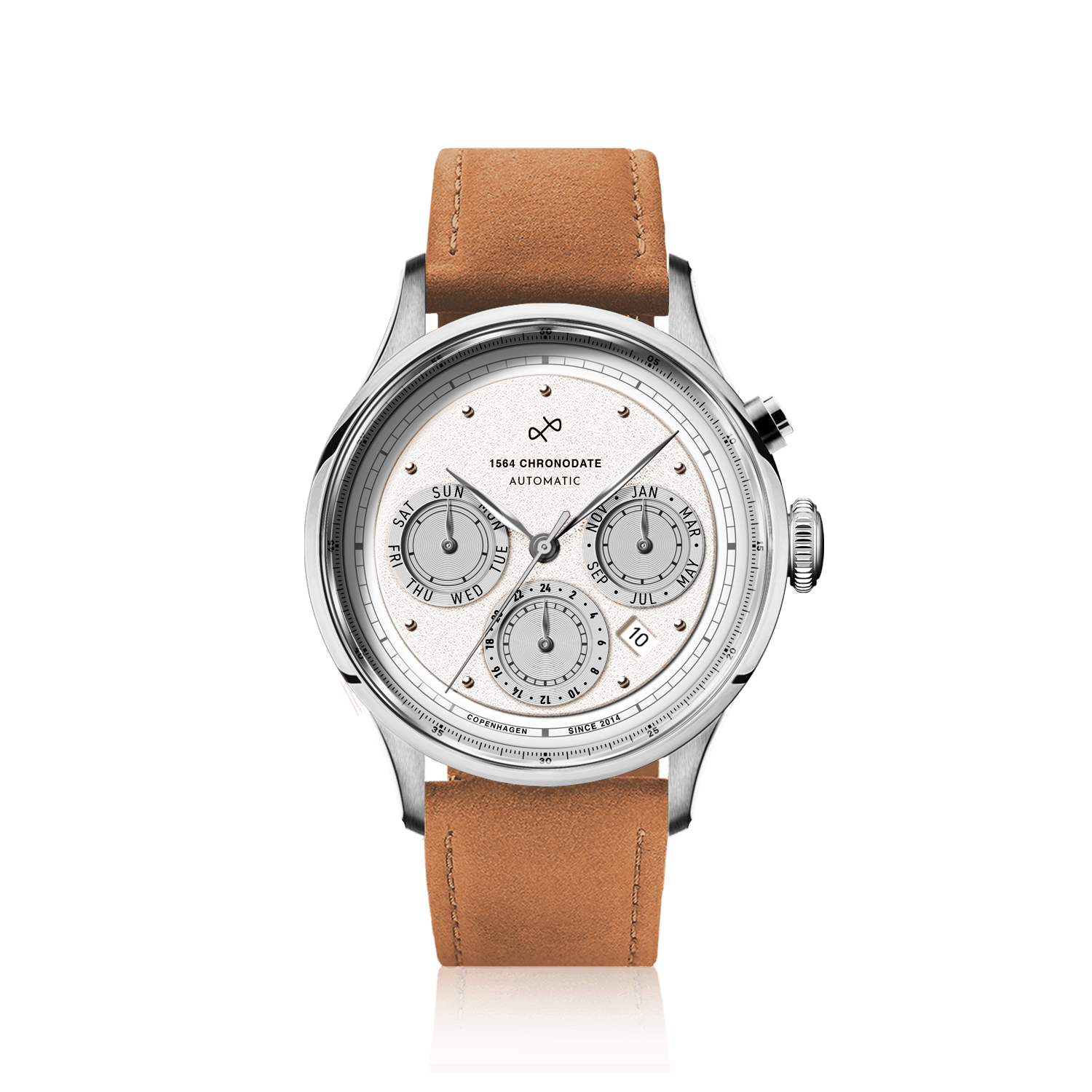 1564 Chronodate Automatic, Steel / White