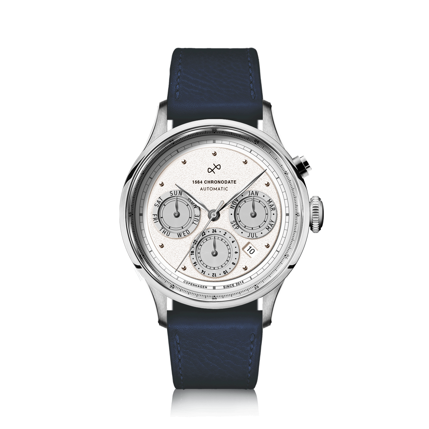1564 Chronodate Automatic, Steel / White