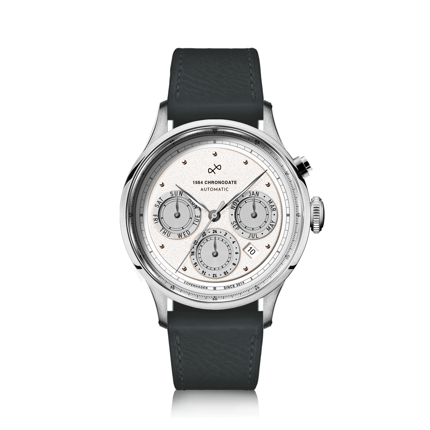 1564 Chronodate Automatic, Steel / White