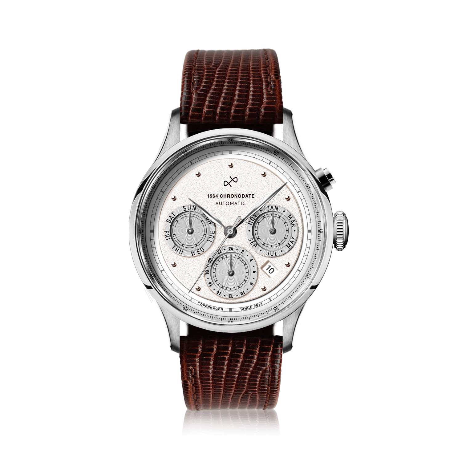 1564 Chronodate Automatic, Steel / White