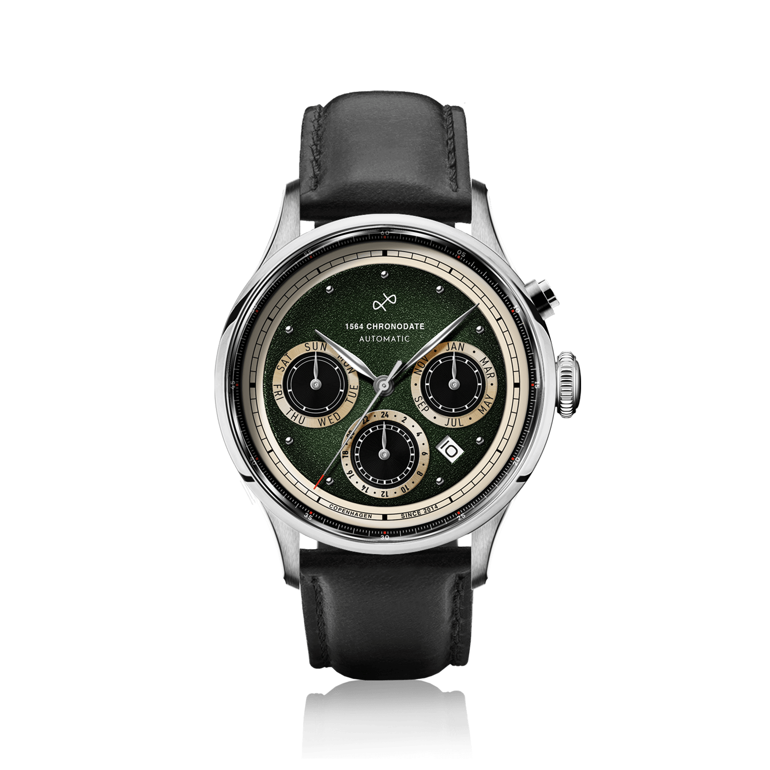 1564 Chronodate Automatic, Steel / Garnish Green