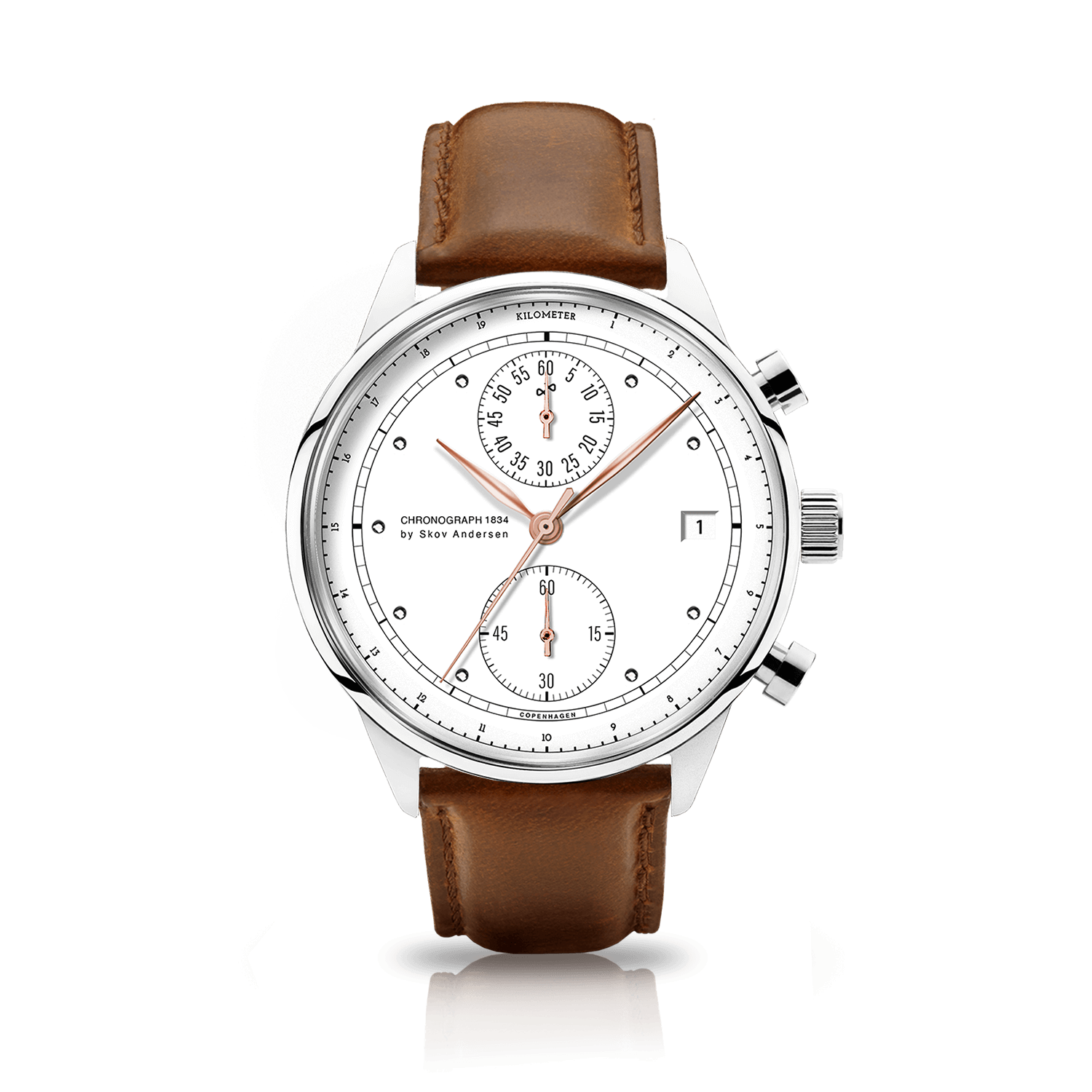 1834 Chronograph, Steel / White | Free engraving | AV86