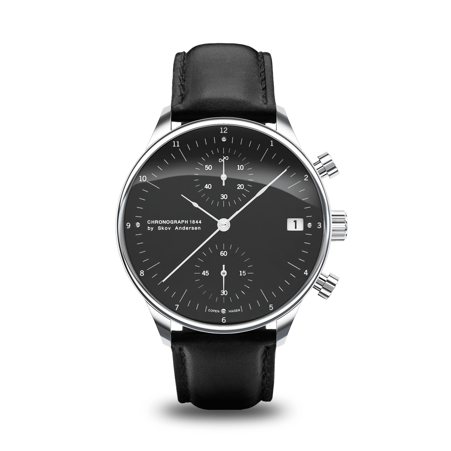 1844 Chronograph, Steel / Black | Free engraving | AV86
