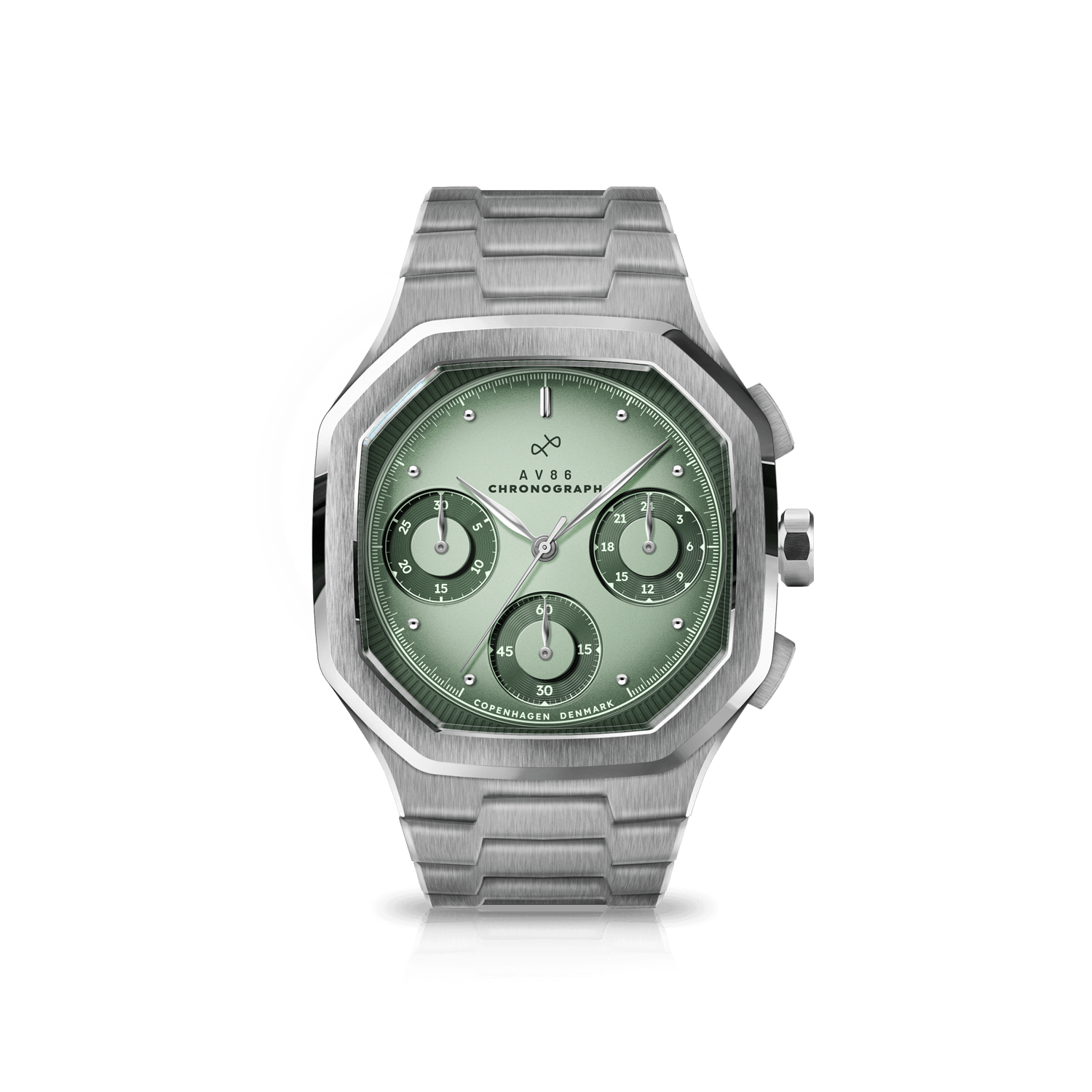 1904 Chronograph, Steel / Light & Dark Green | 無料刻印 | AV86