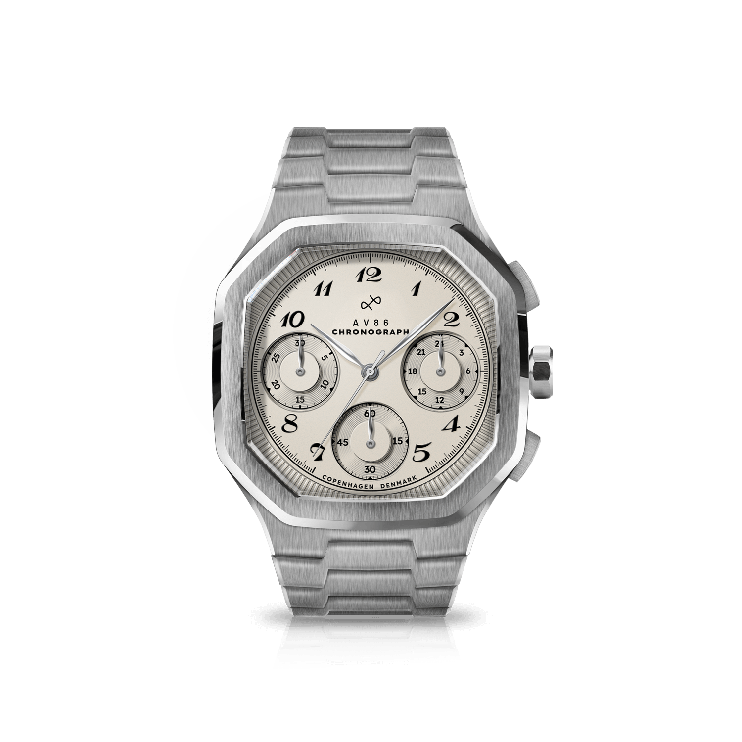 1904 Chronograph, Steel / Off White | 無料刻印サービス・無料配送