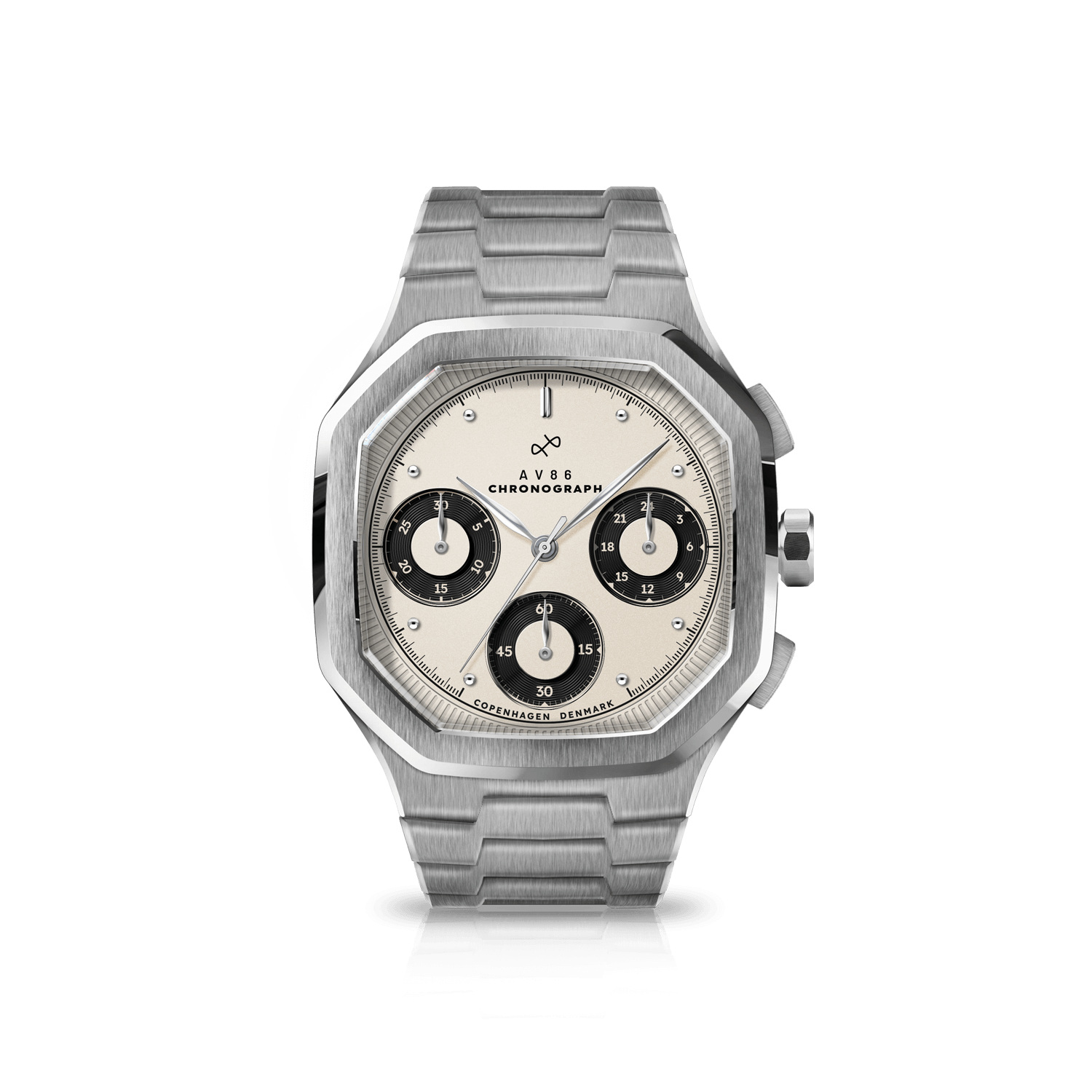 1904 Chronograph, Steel / Off White & Black