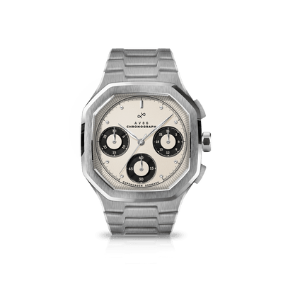 1904 Chronograph, Steel / Off White & Black
