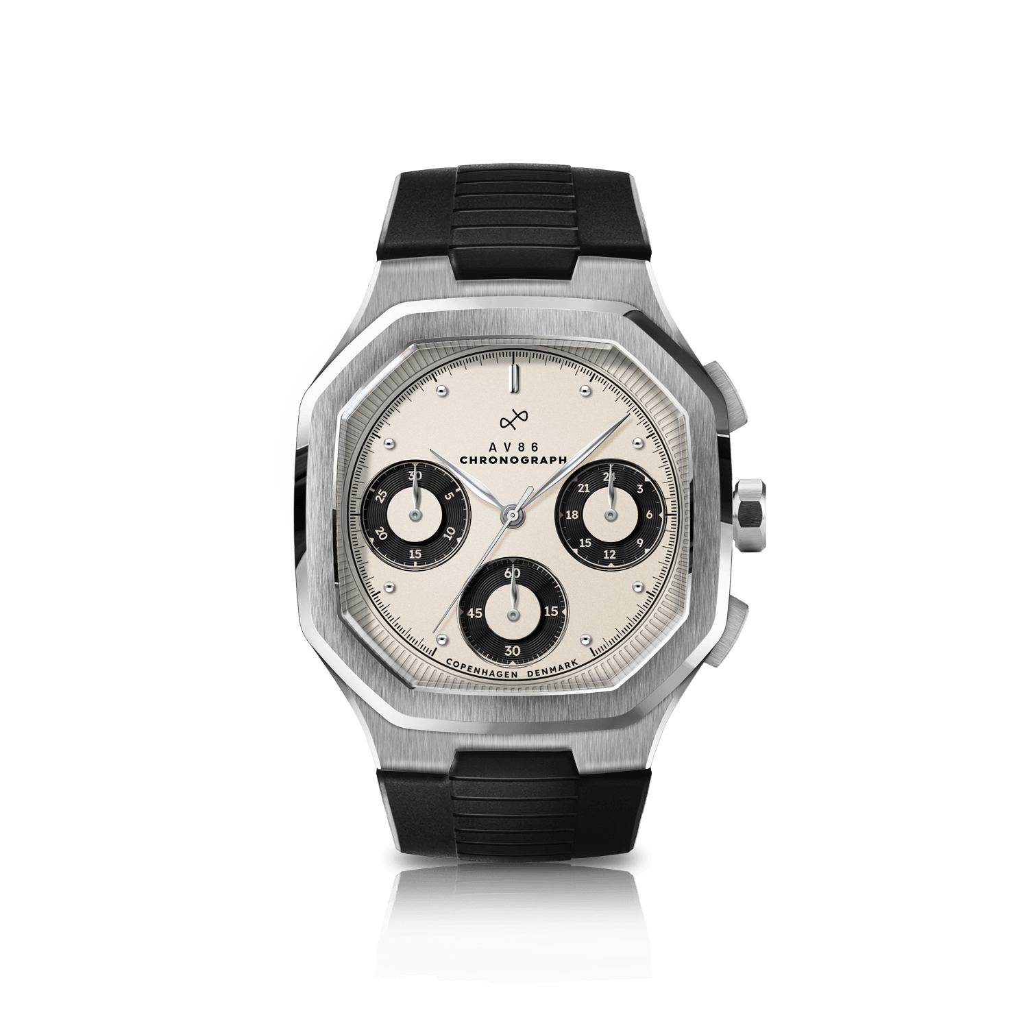 1904 Chronograph, Steel / Off White & Black