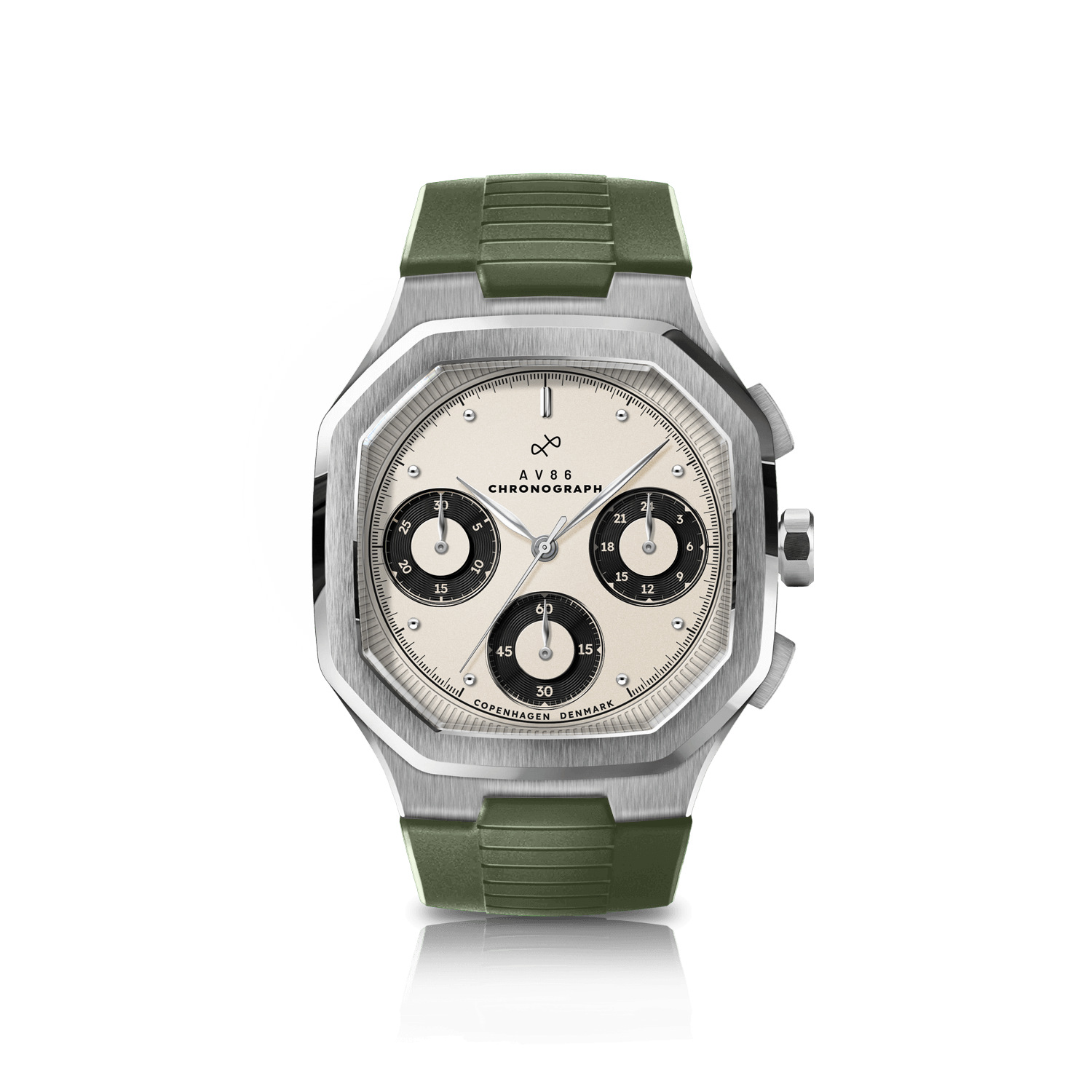 1904 Chronograph, Steel / Off White & Black