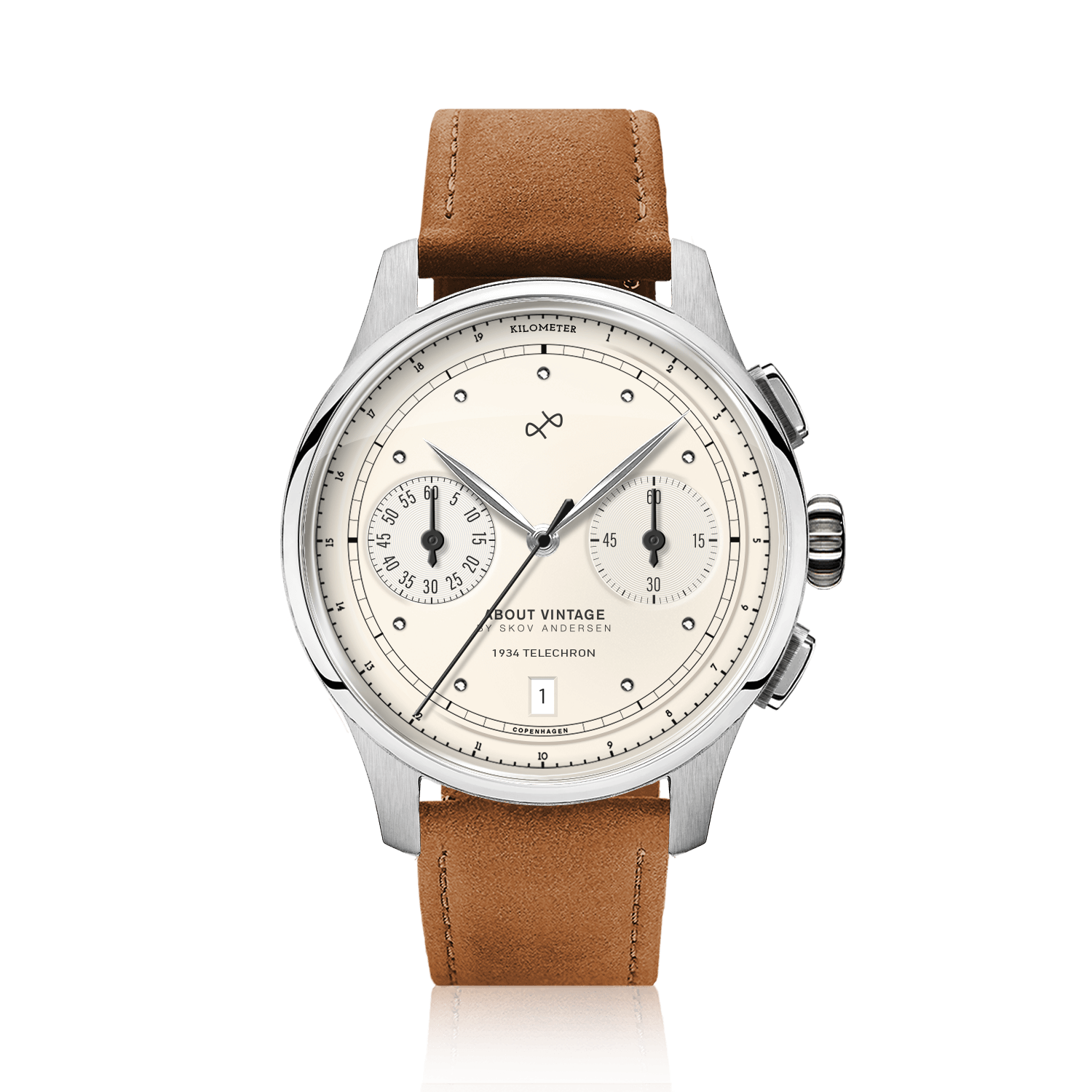 1934 Telechron, Steel / Off White | Free engraving | AV86