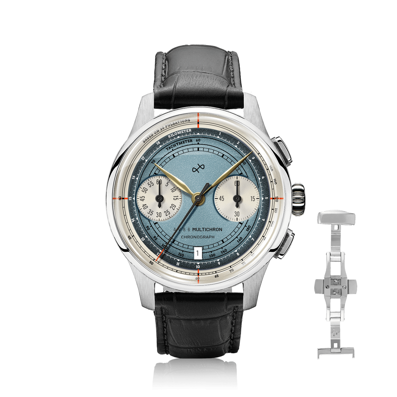 1934 Multichron, Steel / Sky Blue