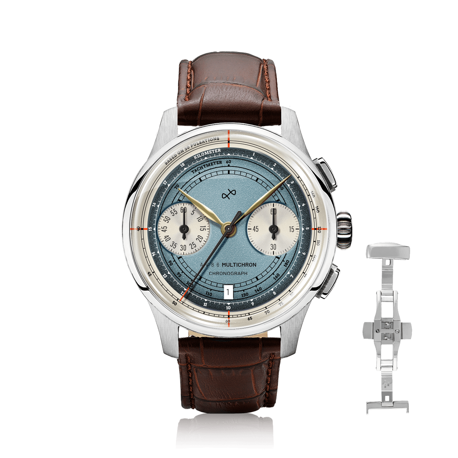 1934 Multichron, Steel / Sky Blue
