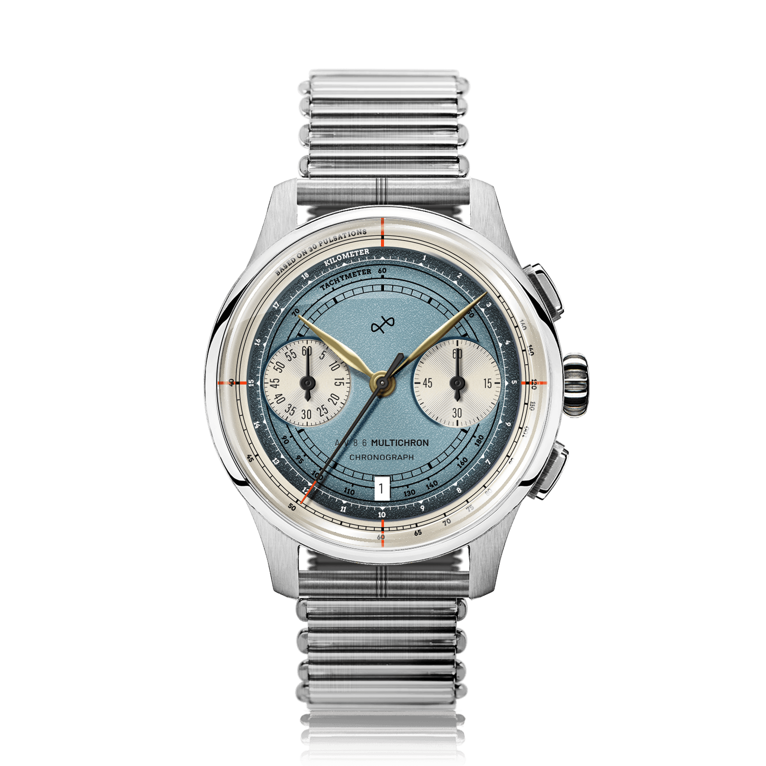 1934 Multichron, Steel / Sky Blue