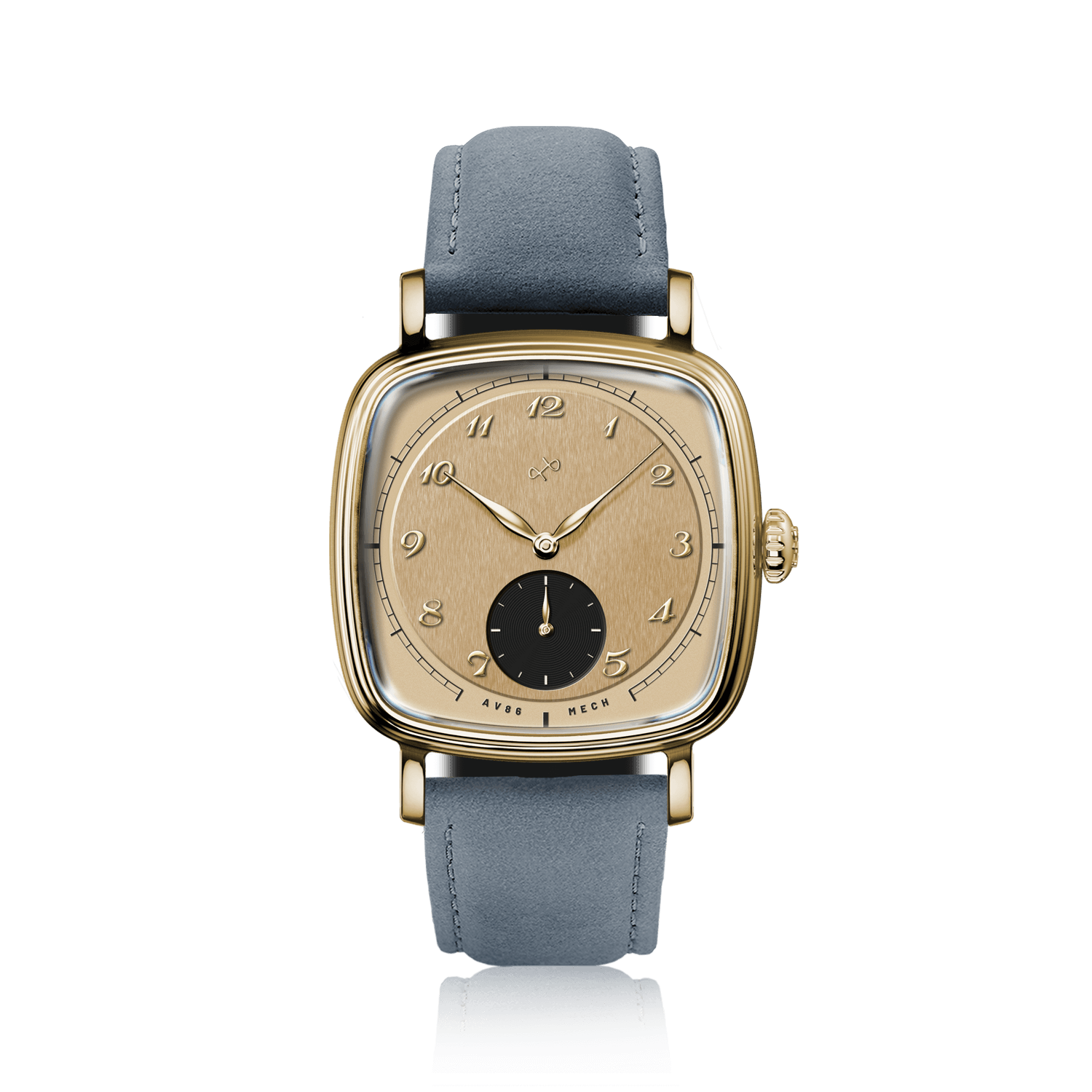 1954 Amalfi Mechanical by AV86 with vintage-inspired dial, mechanical movement, sapphire crystal, and leather strap in Scandinavian luxury style