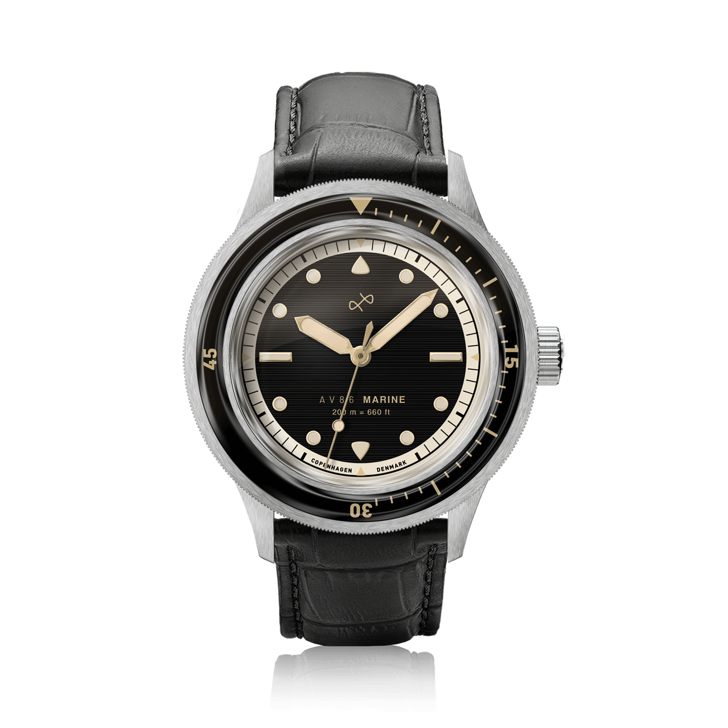 1956 Marine, Steel / Black Gilt