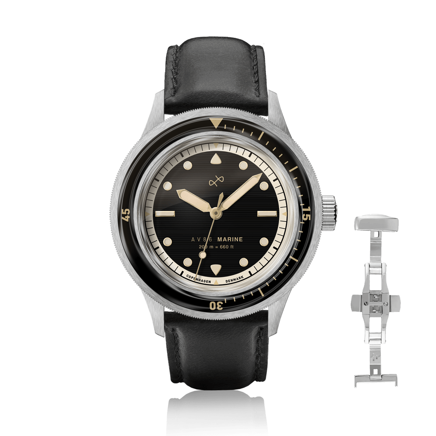 1956 Marine, Steel / Black Gilt