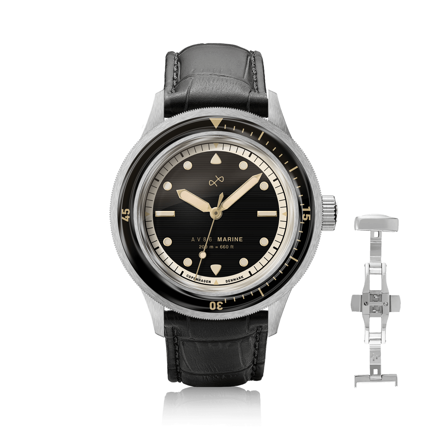1956 Marine, Steel / Black Gilt