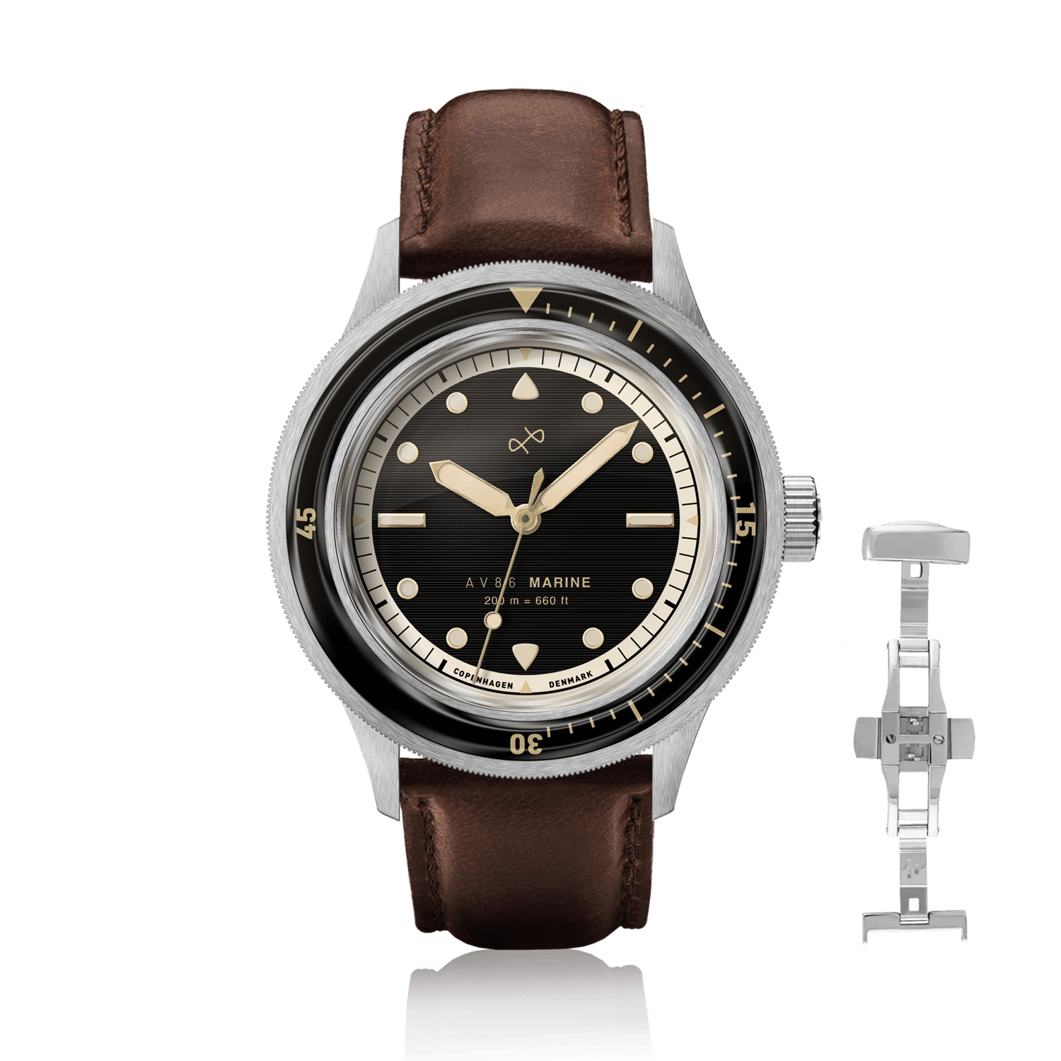 1956 Marine, Steel / Black Gilt