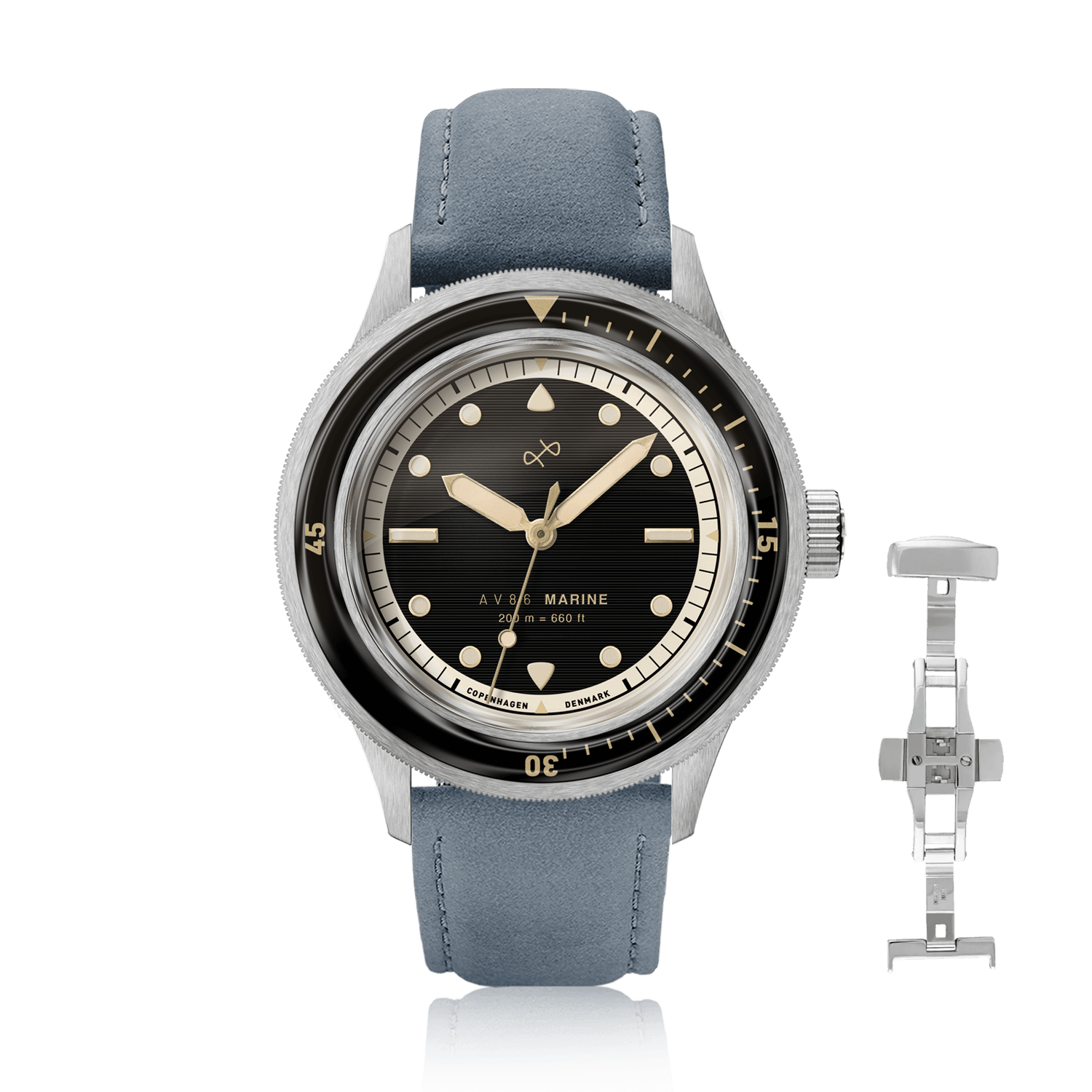 1956 Marine, Steel / Black Gilt