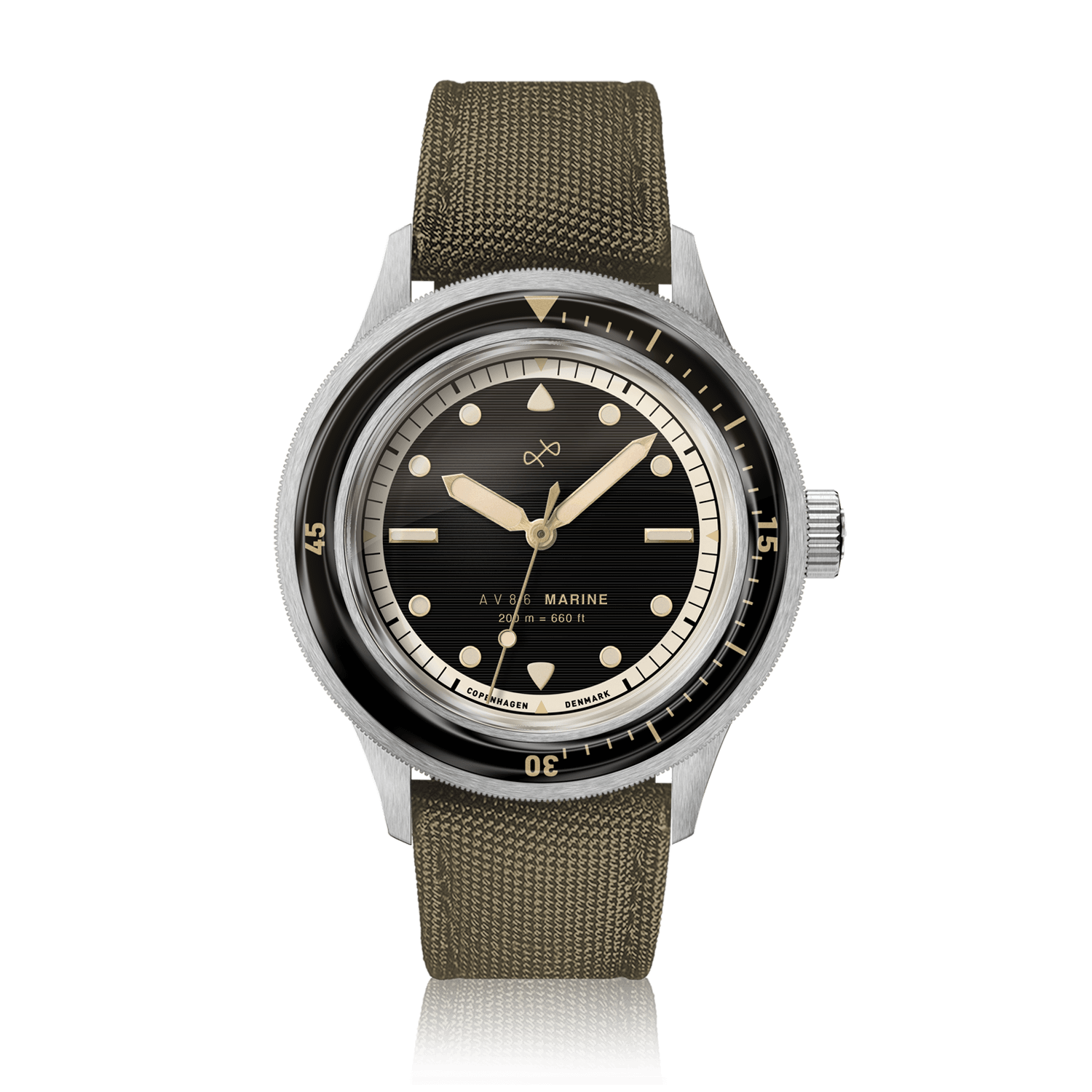 1956 Marine, Steel / Black Gilt