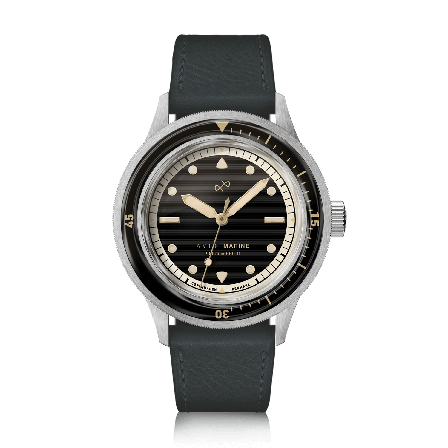 1956 Marine, Steel / Black Gilt