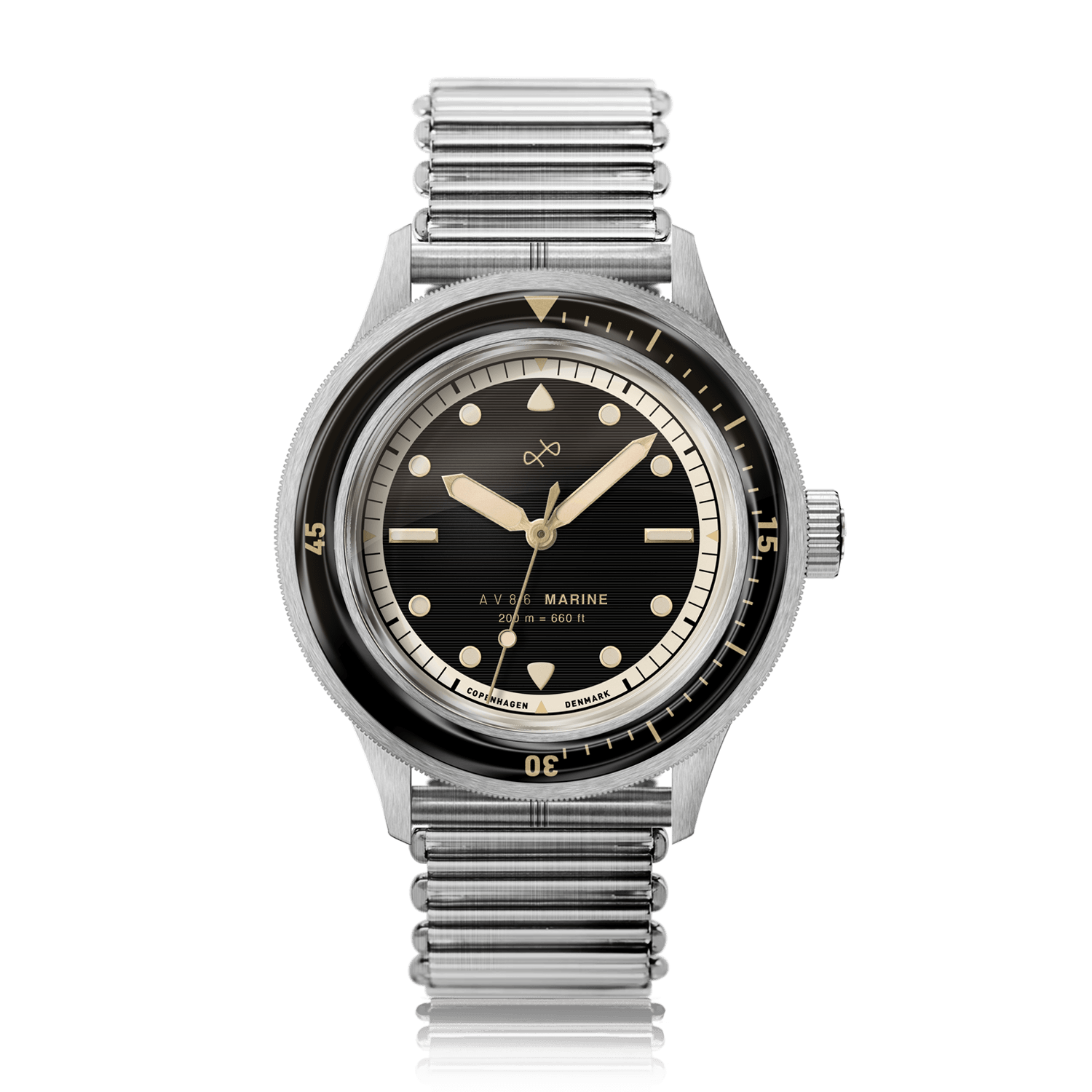 1956 Marine, Steel / Black Gilt