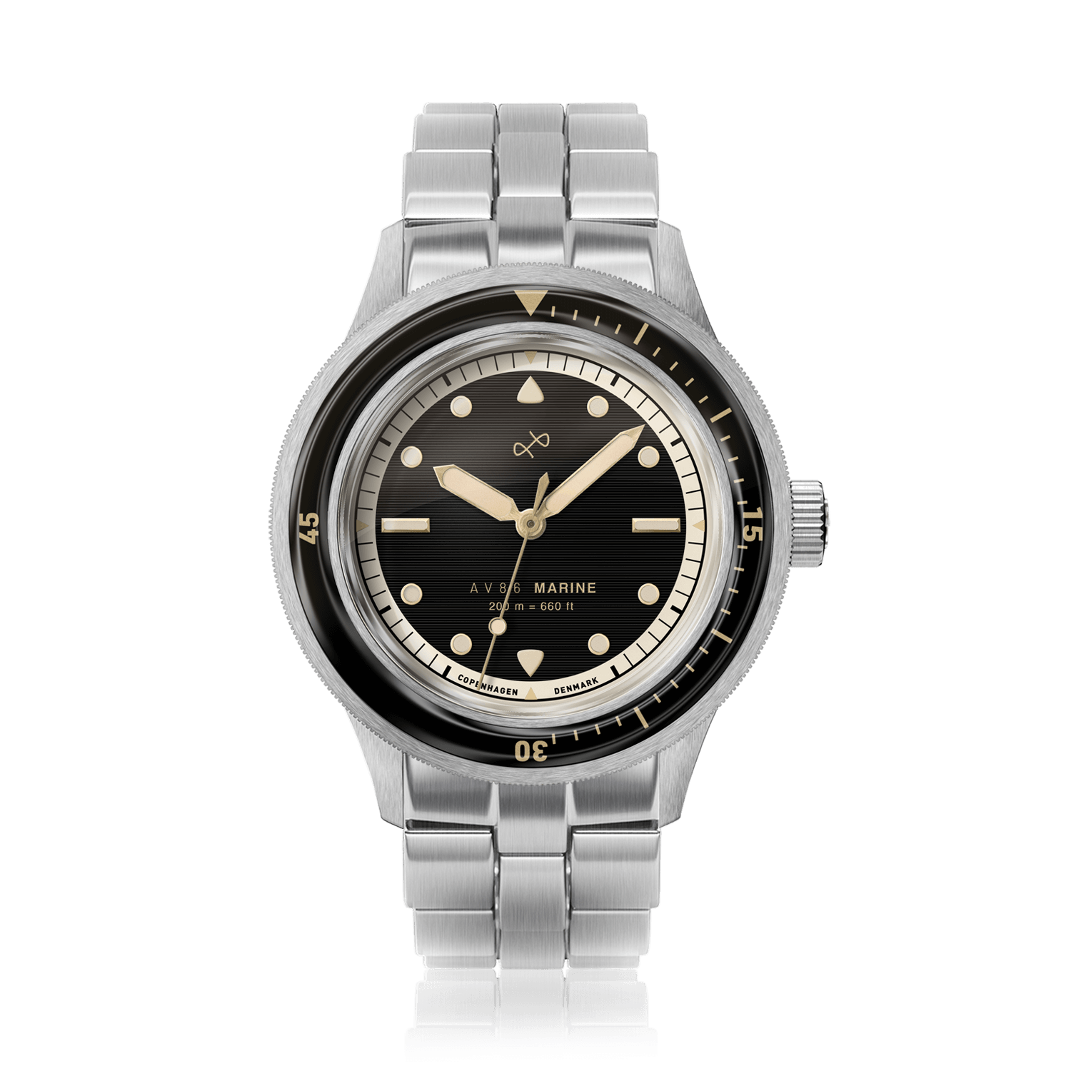 1956 Marine, Steel / Black Gilt