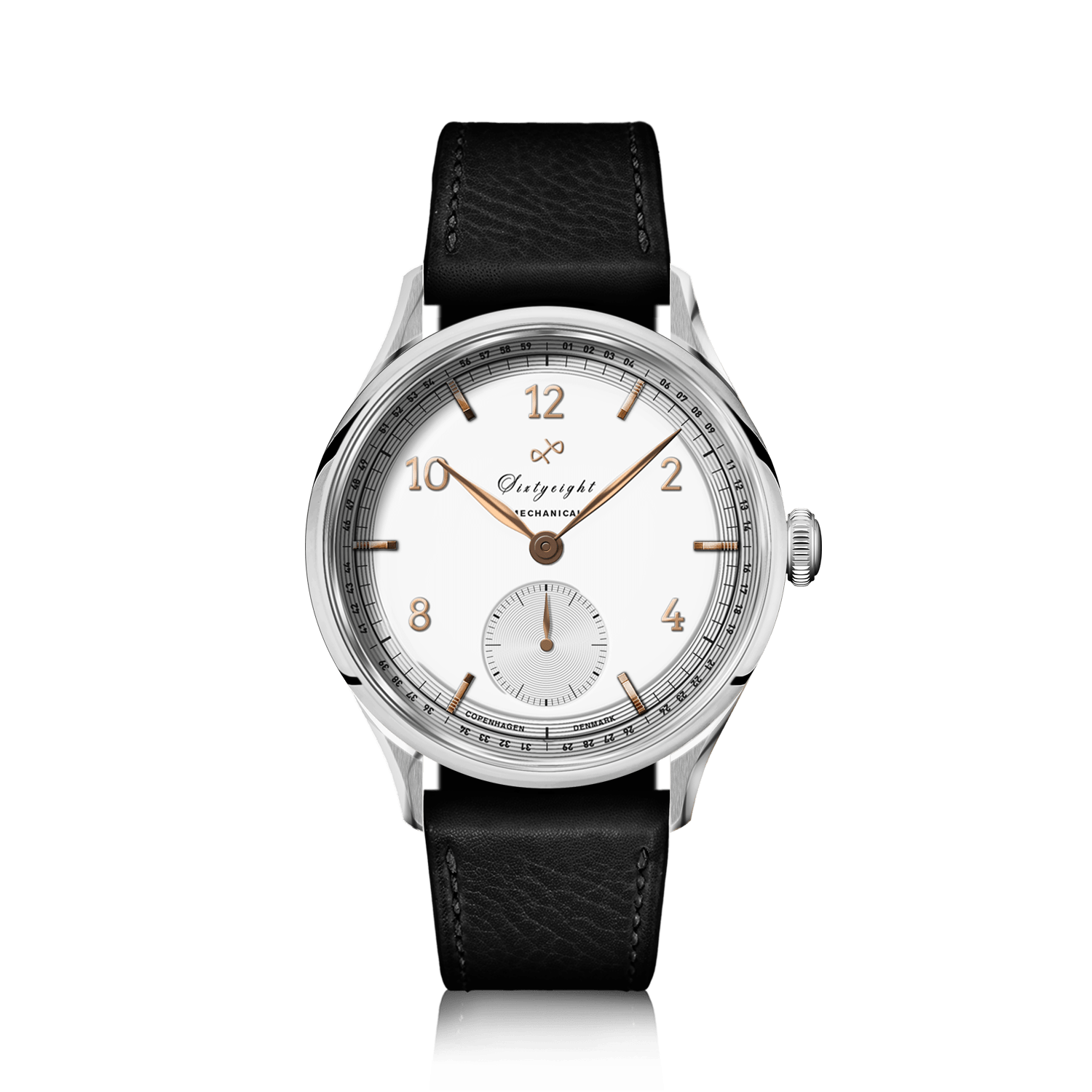 1968 Mechanical, Steel / White & Rose Gold | Free engraving | AV86