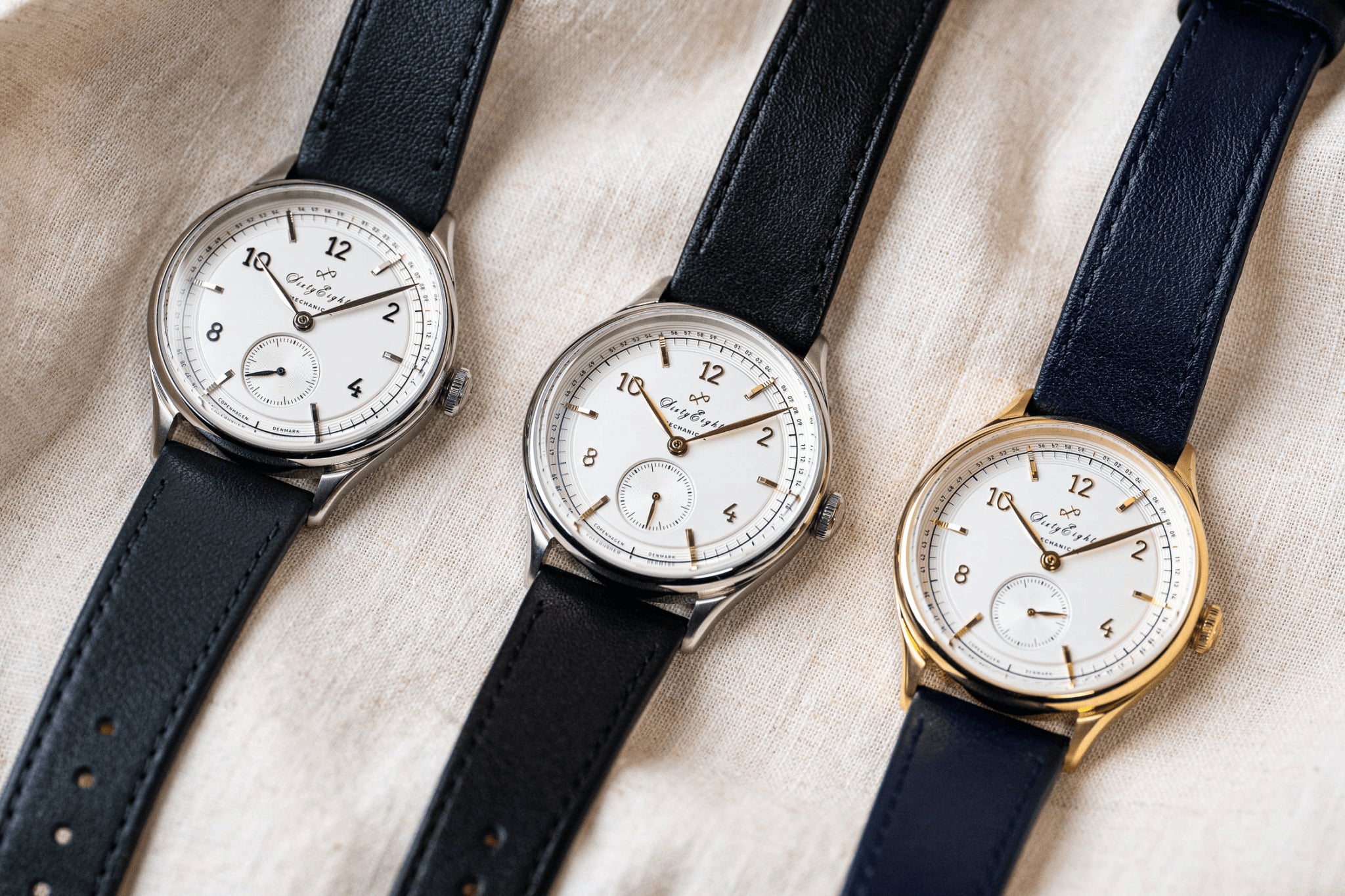 1968 Mechanical von AV86: Luxuriöse, vom Vintage-Stil inspirierte Automatik-Uhr mit Saphirglas und Lederarmband in minimalistischem Design