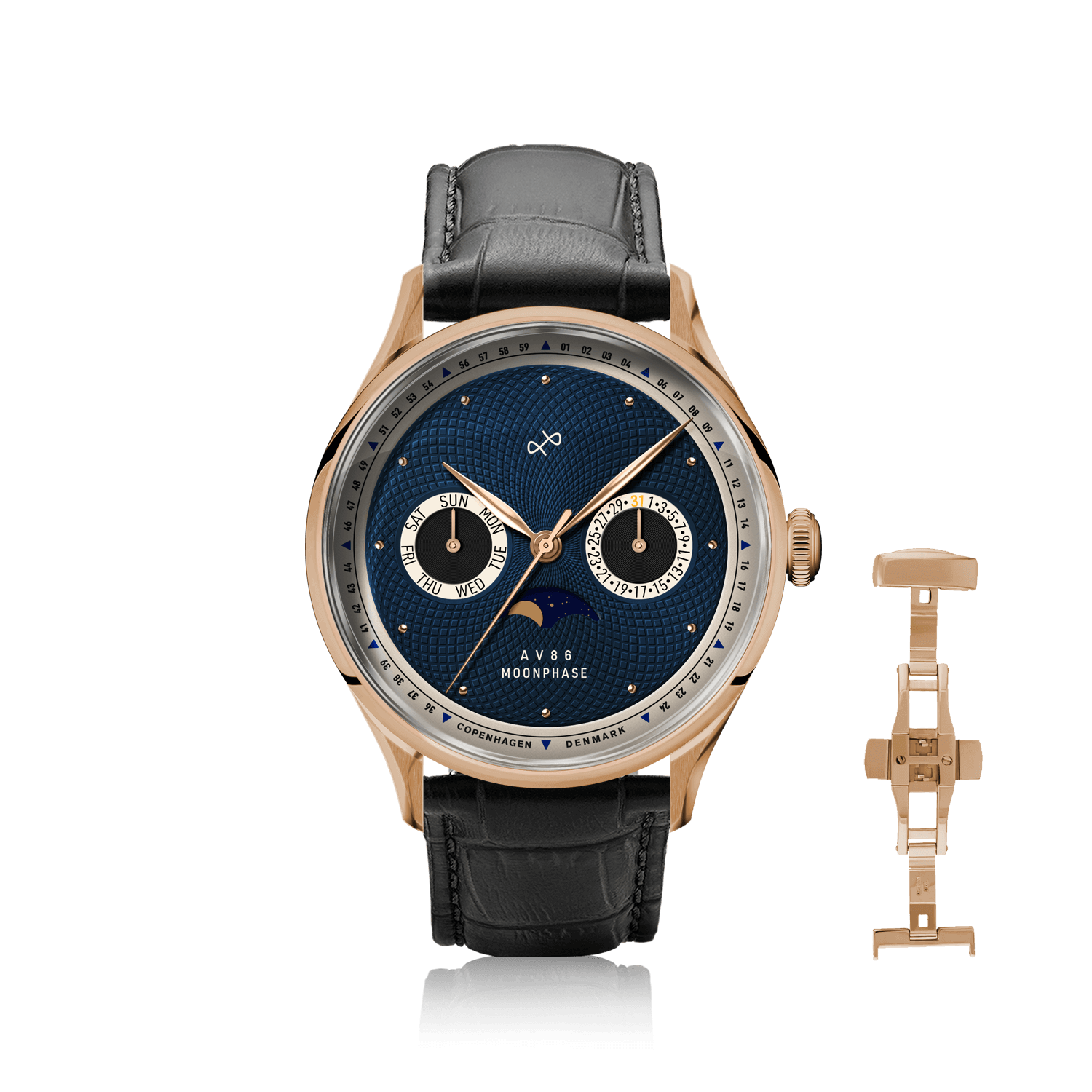 1968 Moonphase, Rose Gold / Dark Blue
