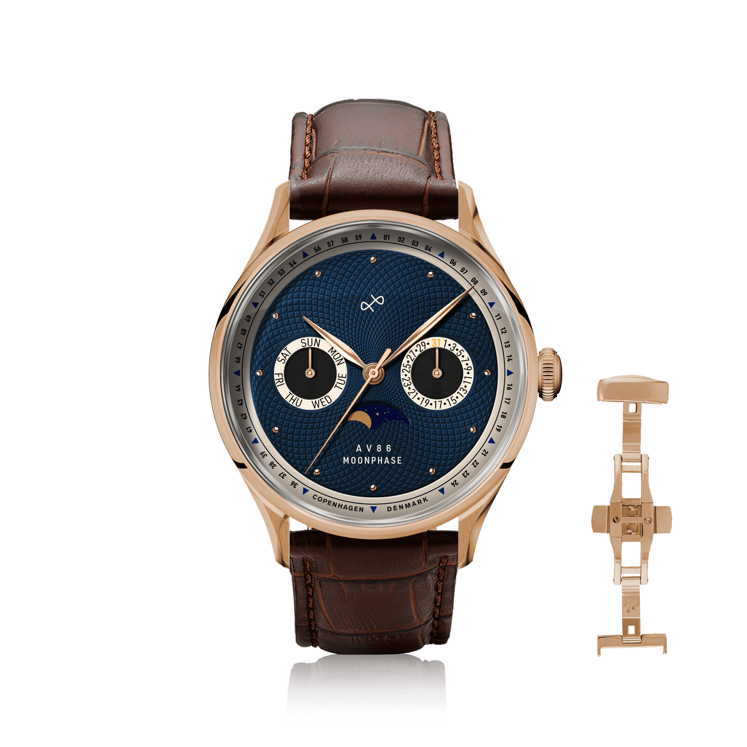 1968 Moonphase, Rose Gold / Dark Blue