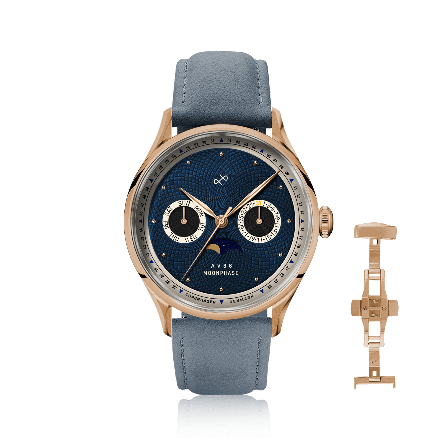 1968 Moonphase, Rose Gold / Dark Blue
