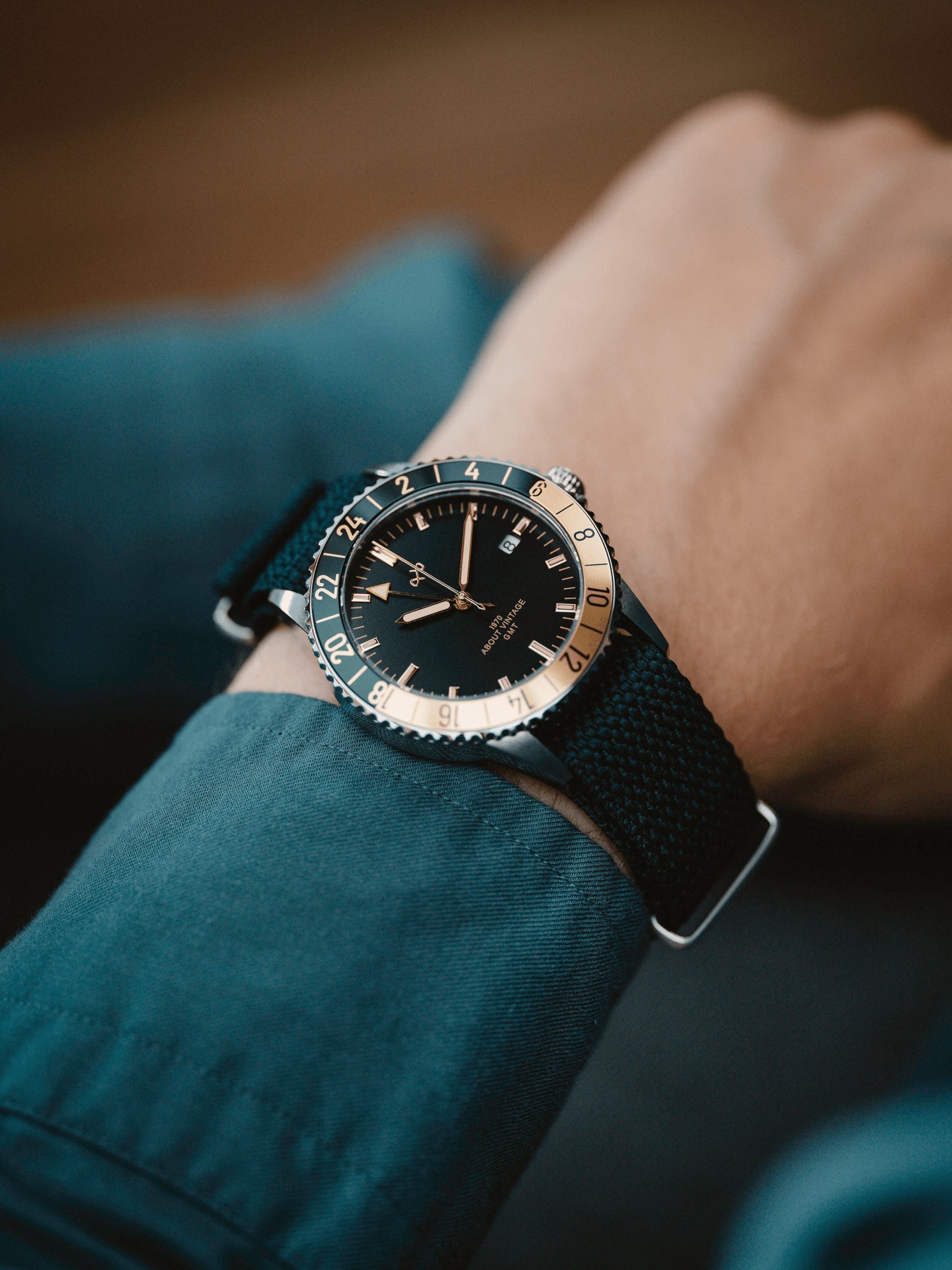 1970 Haagen GMT Automatic, Steel / Green - Swiss Made