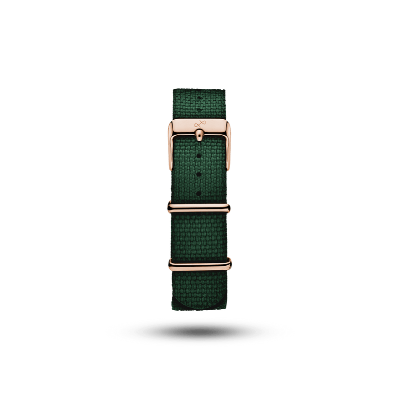 Nato - Bracelet Green Honeycomb d'AV86, fabriqué à partir de plastique 100 % recyclé, avec une boucle et des finitions en or rose résistantes