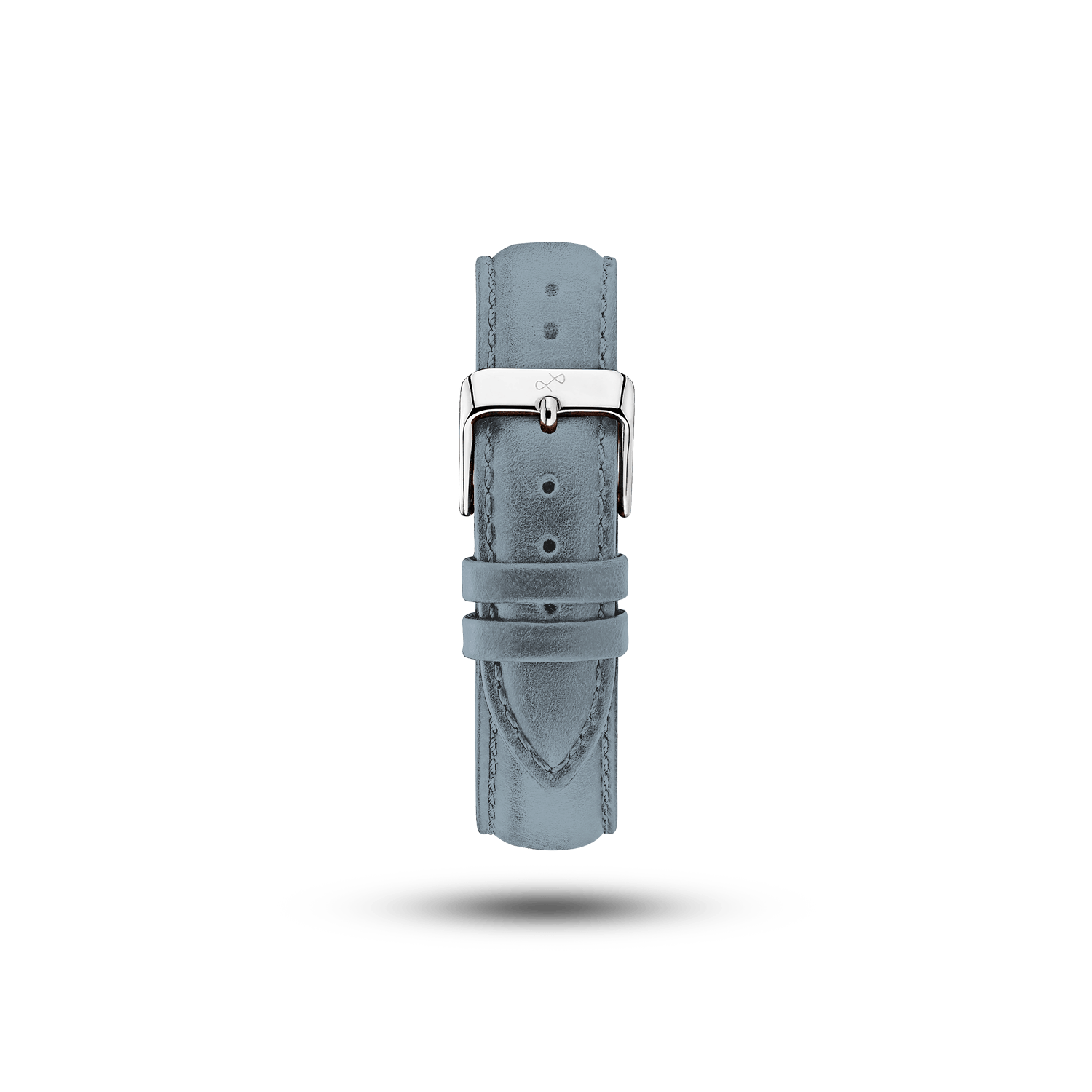 Suede - Blue leather watch strap with polished silver buckle by AV86, reflecting Danish design and Nordic minimalism.