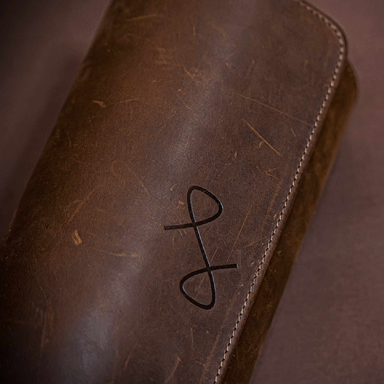 Watch Roll - Brown by AV86 crafted from premium full grain leather with minimalist stitch detail and embossed logo for the travelling collector