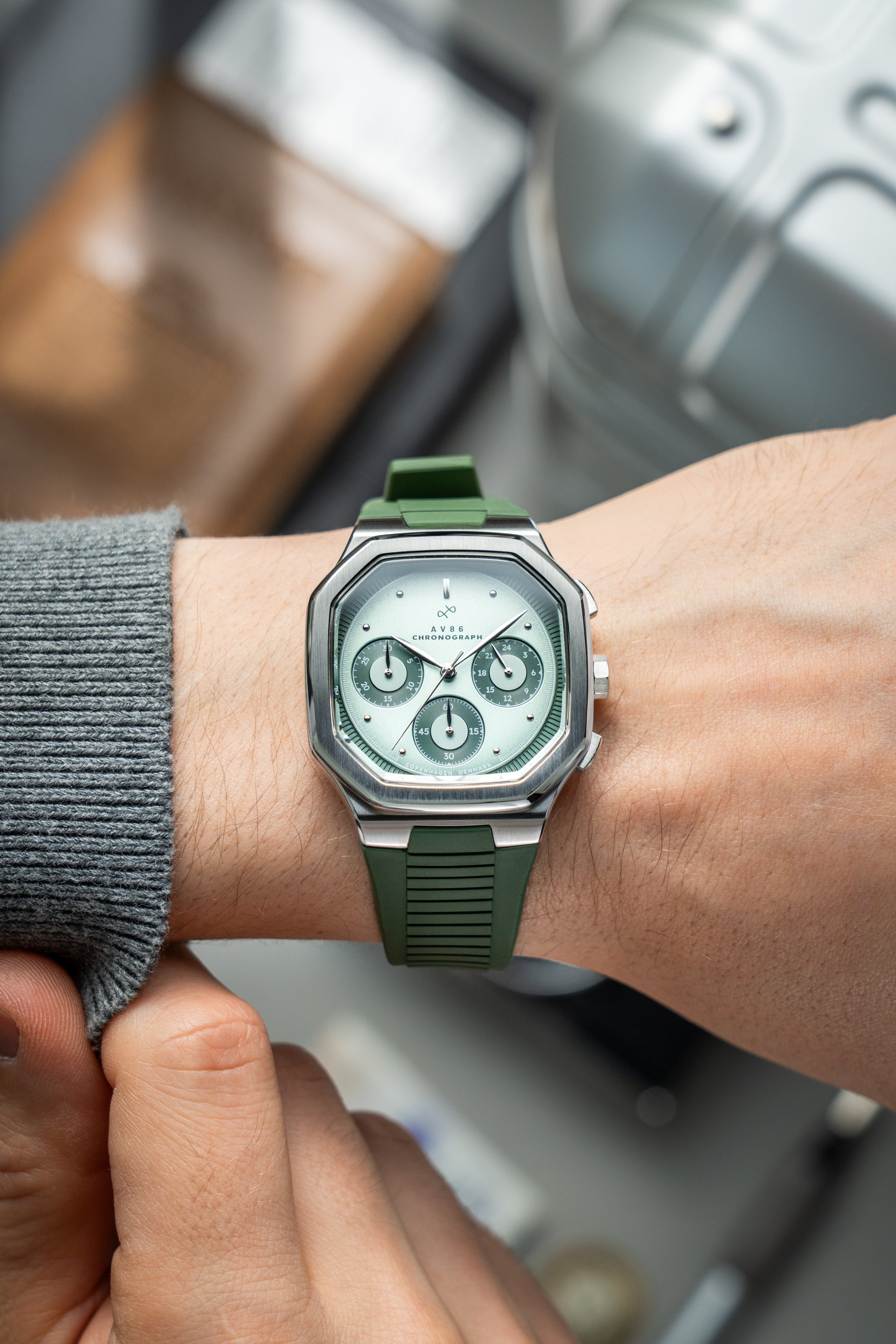 1904 Chronograph, Steel / Light & Dark Green