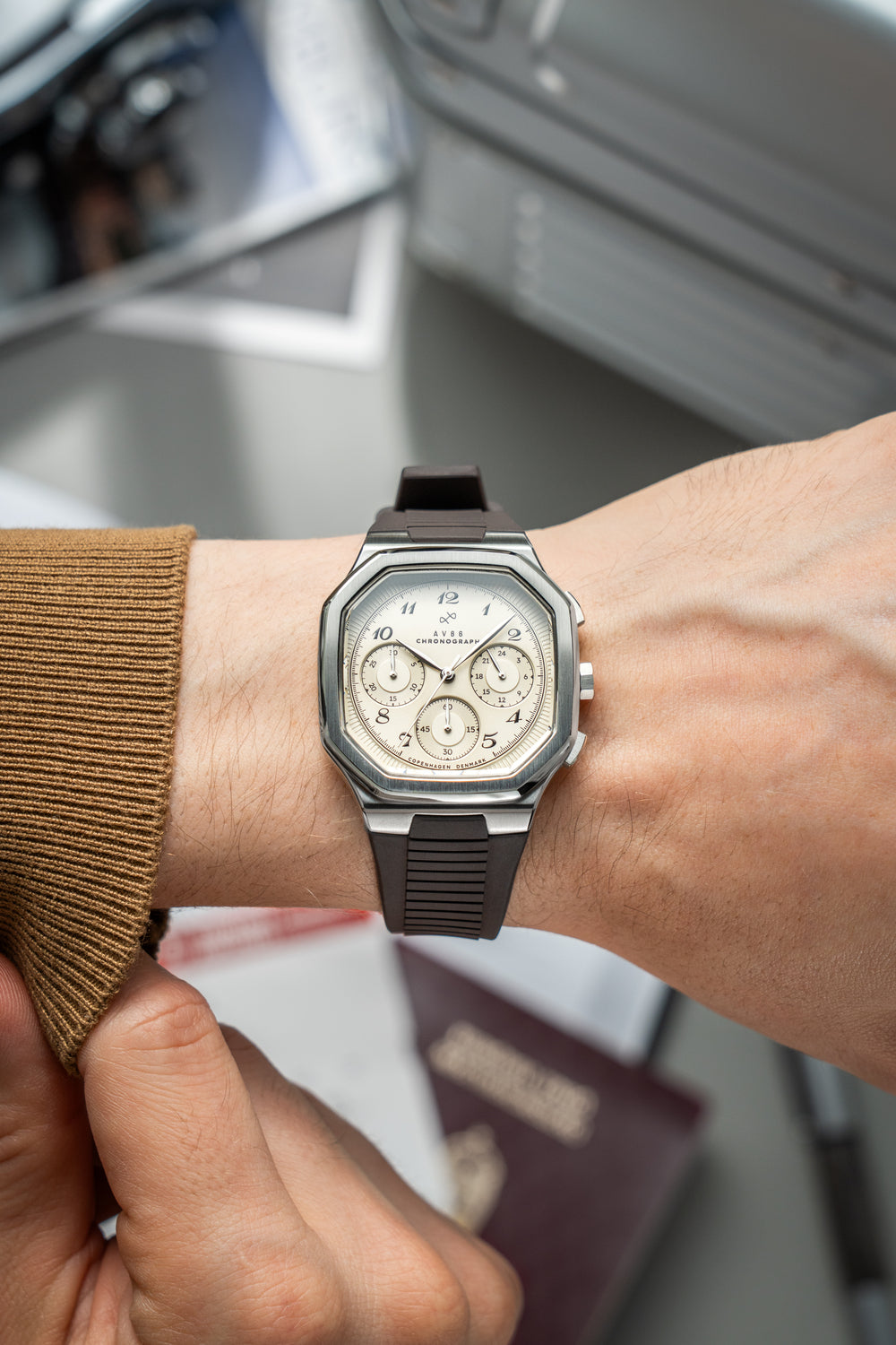 1904 Chronograph, Steel / Off White